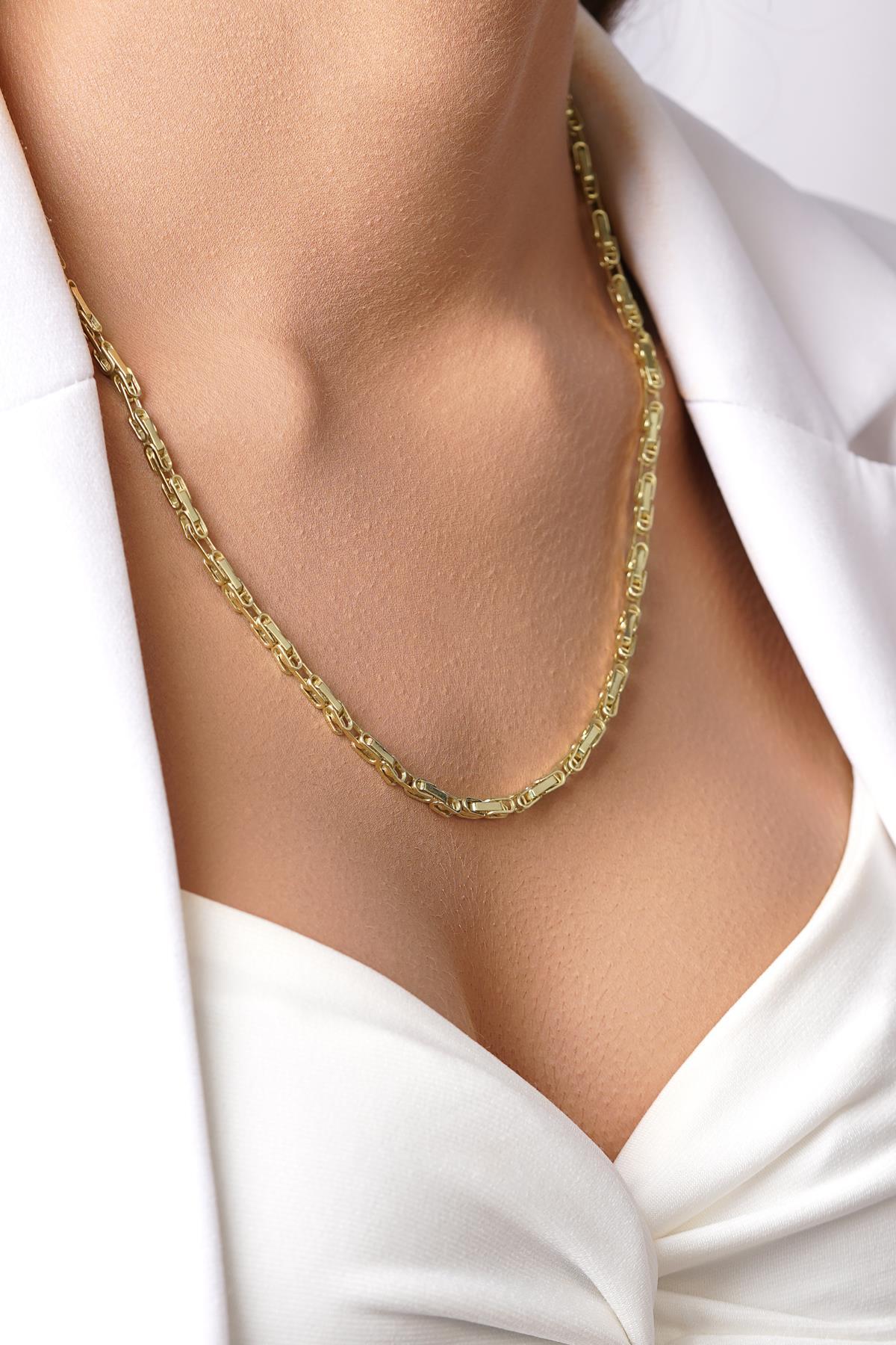 14 Ayar Altın Kraliçe Zincir Kolye - Fiyonk Kuyumculuk (1)