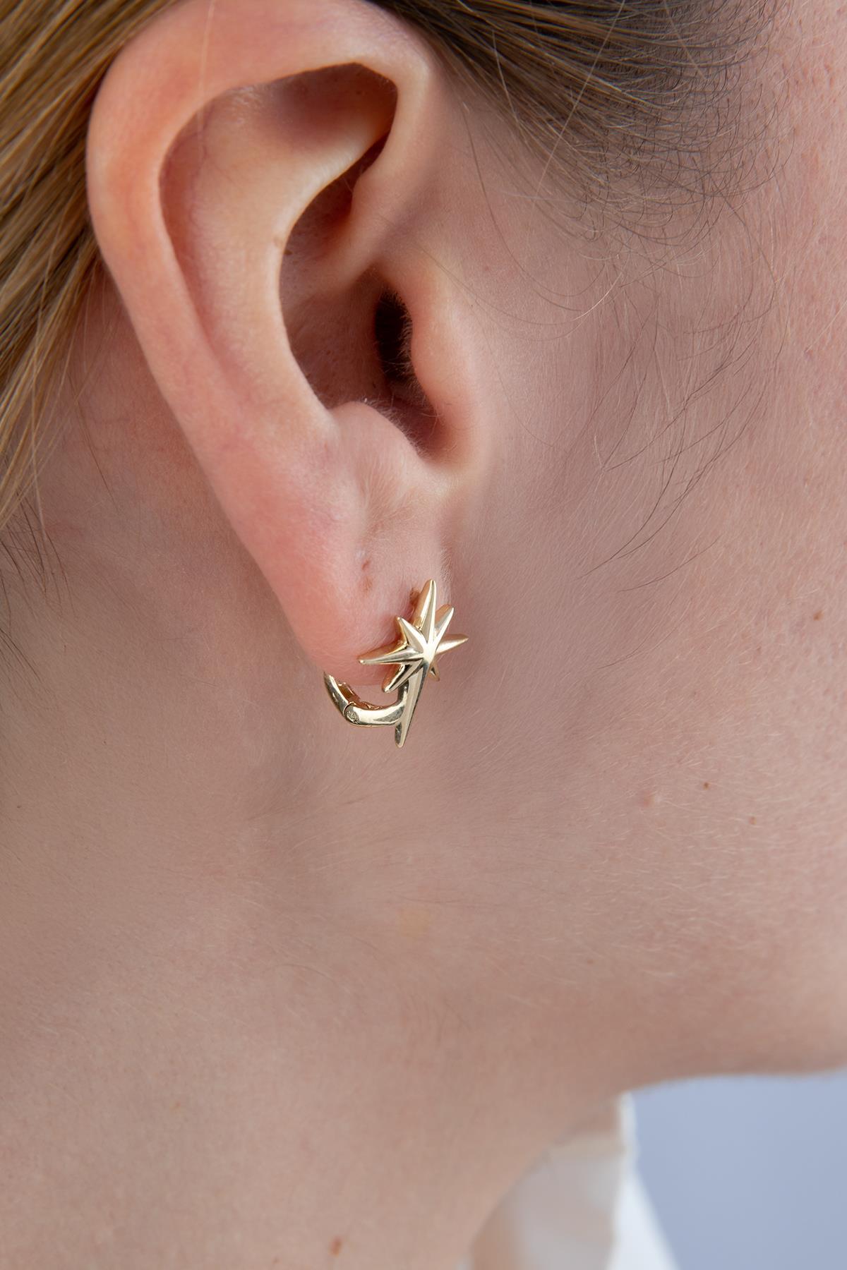 14 Ayar Altın Kuzey Yıldızı Küpe - Fiyonk Kuyumculuk (1)