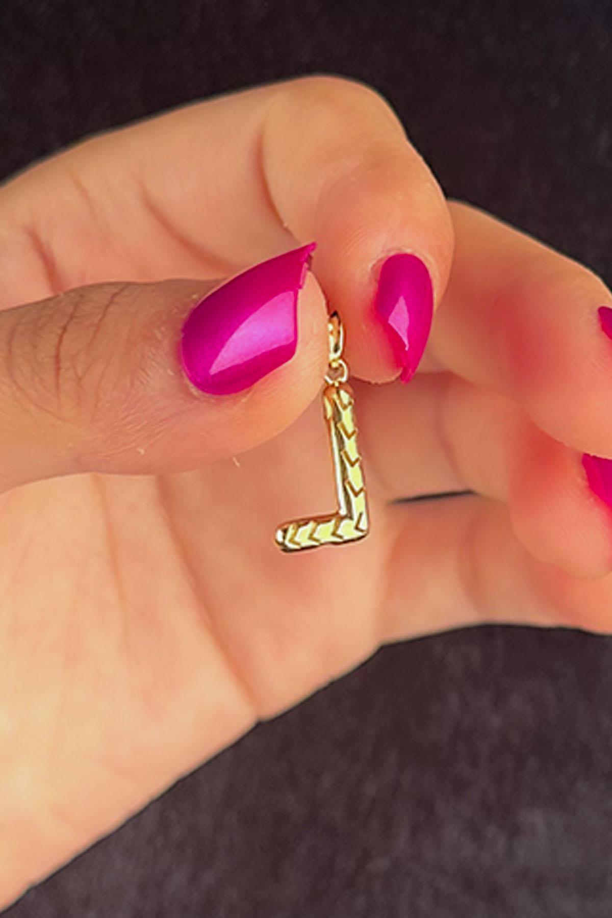 14 Ayar Altın L Harf Kolye Ucu - Fiyonk Kuyumculuk (1)