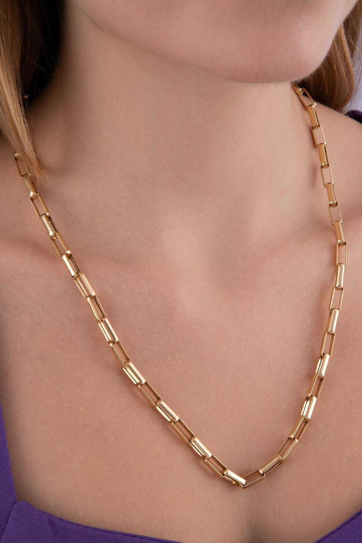 14 Ayar Altın Laura Zincir Kolye - Fiyonk Kuyumculuk