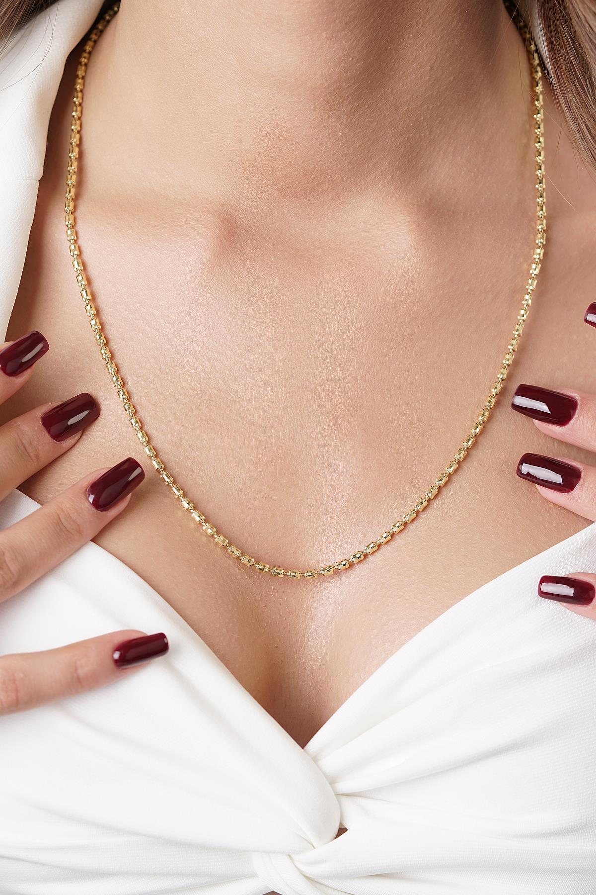 14 Ayar Altın Linda Kolye - Fiyonk Kuyumculuk