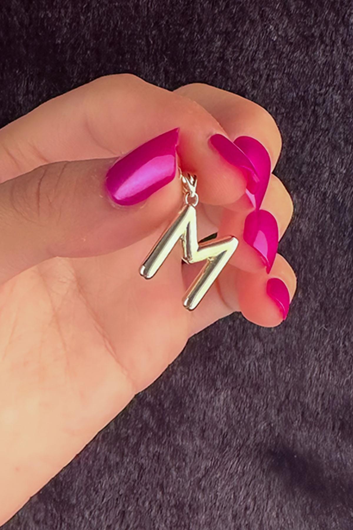 14 Ayar Altın M Harf Kolye Ucu - Fiyonk Kuyumculuk