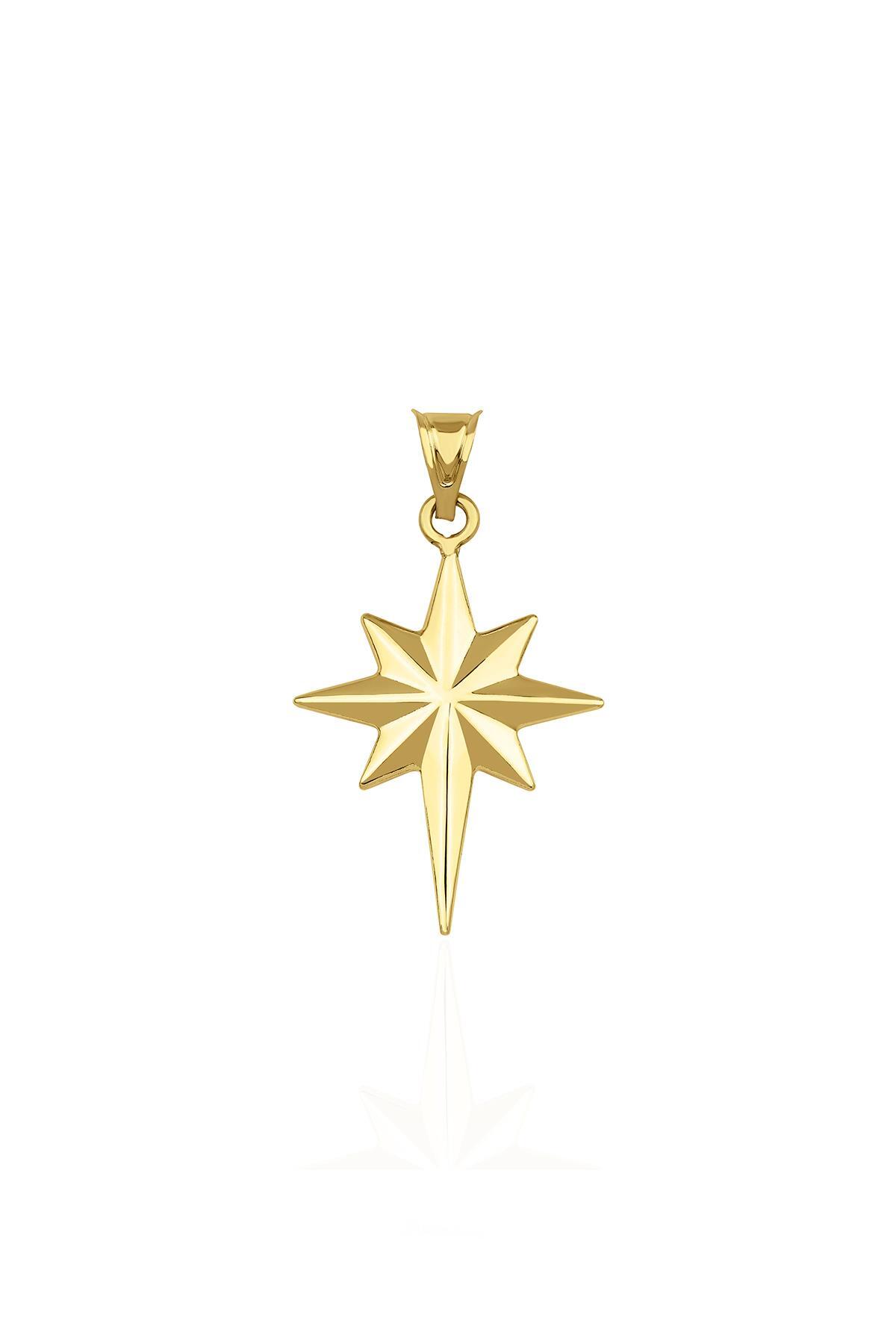 14 Ayar Altın Midi Kuzey Yıldızı Kolye Ucu - Fiyonk Kuyumculuk