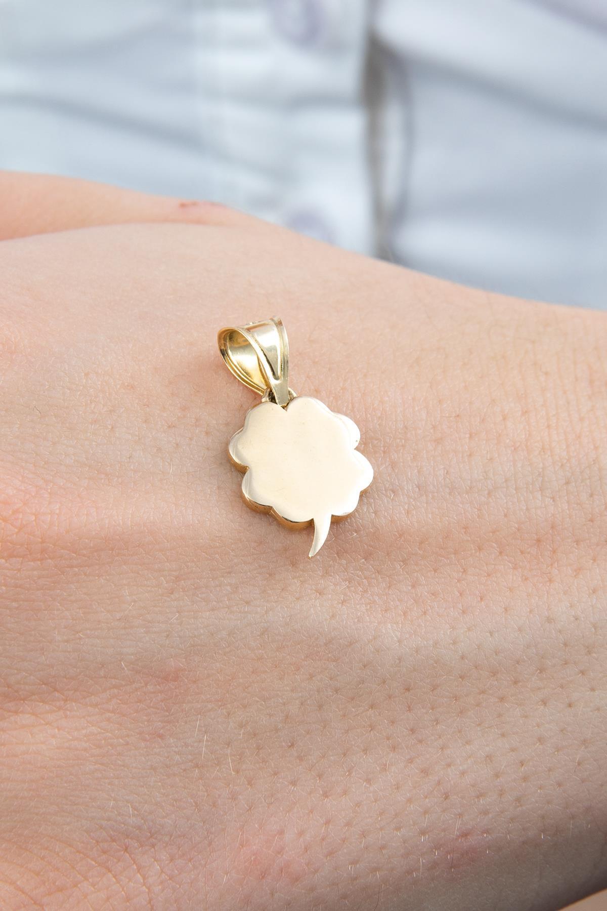 14 Ayar Altın Midi Yonca Kolye Ucu - Fiyonk Kuyumculuk (1)