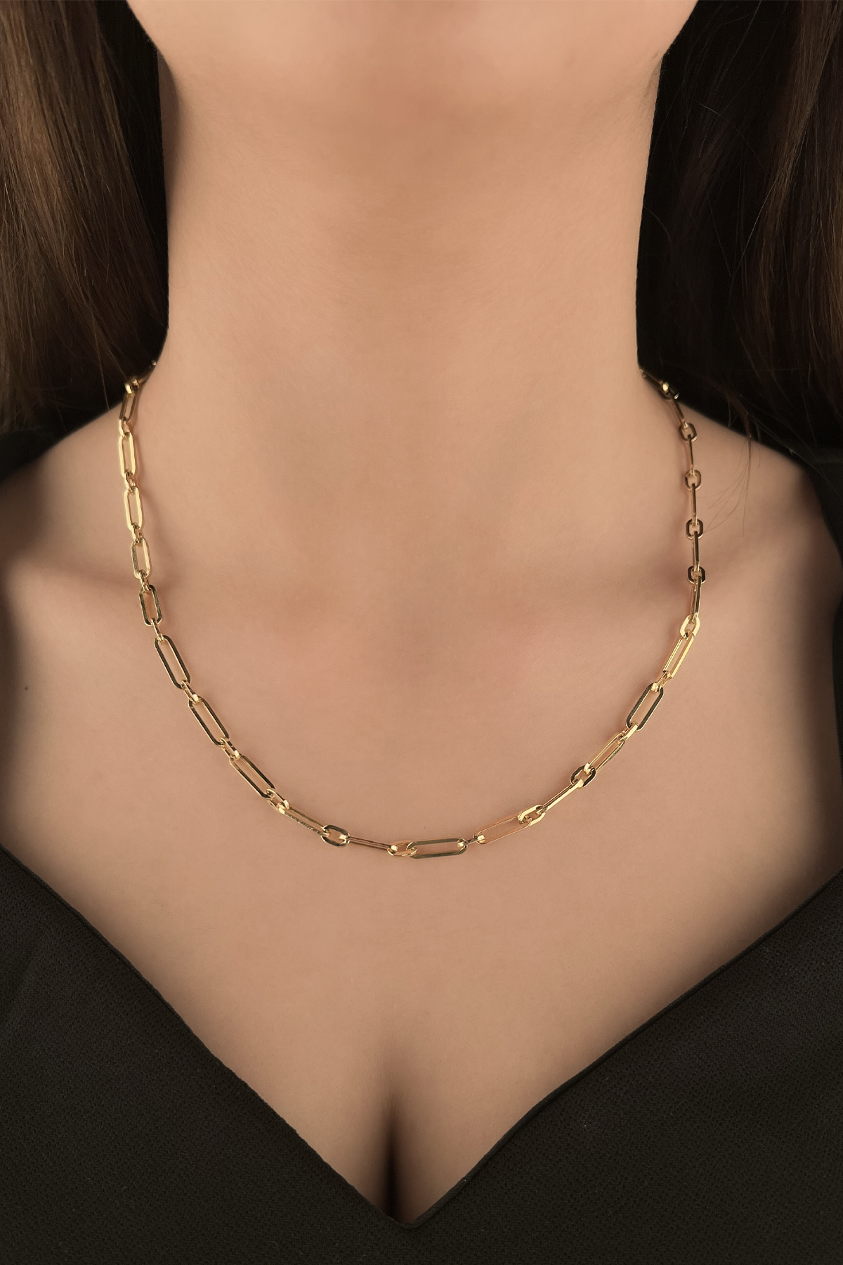 14 Ayar Altın Mini Atlamalı Ataç Zincir 3.85 mm - Fiyonk Kuyumculuk (1)