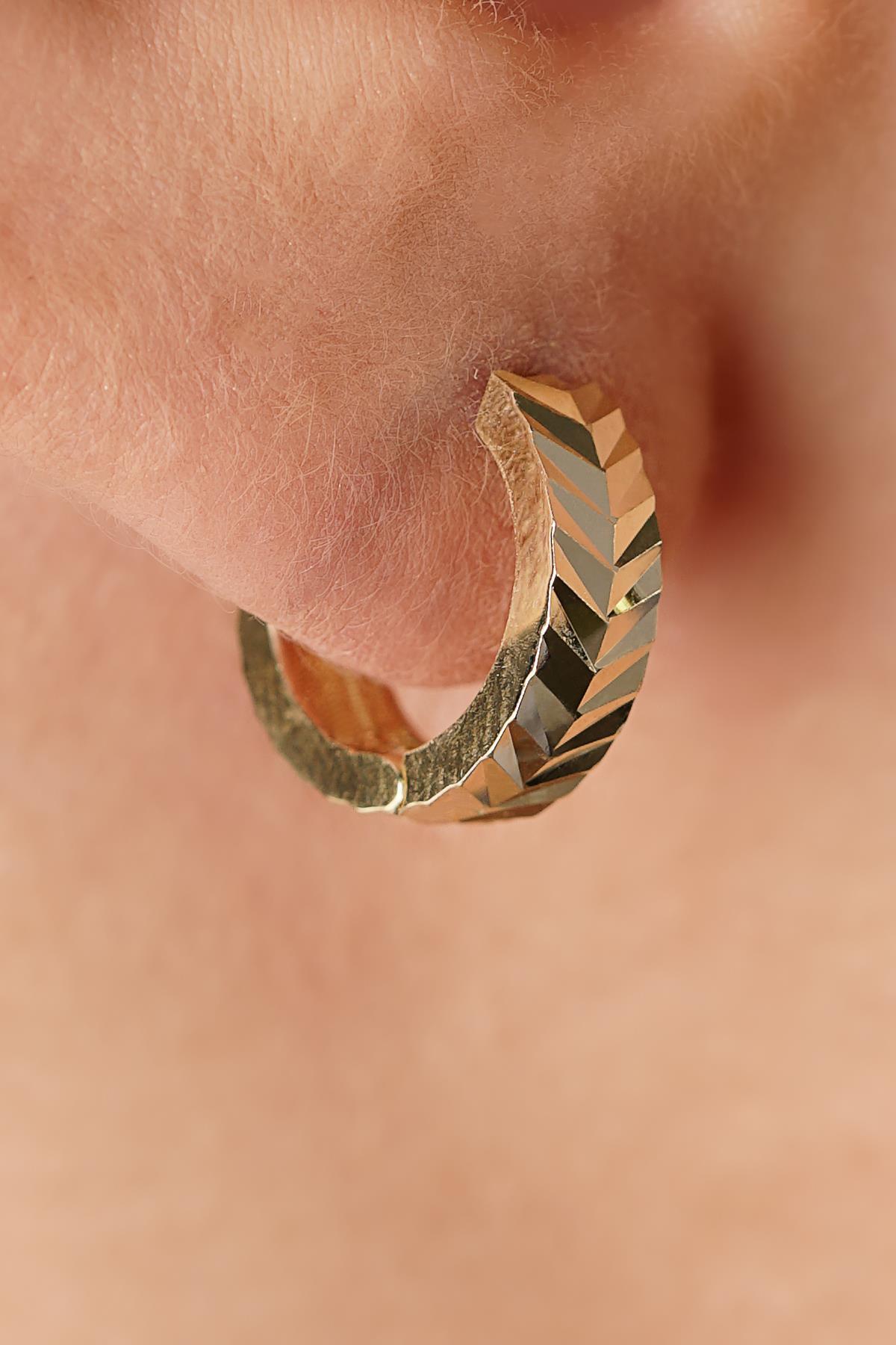 14 Ayar Altın Mini Başak Küpe - Fiyonk Kuyumculuk (1)