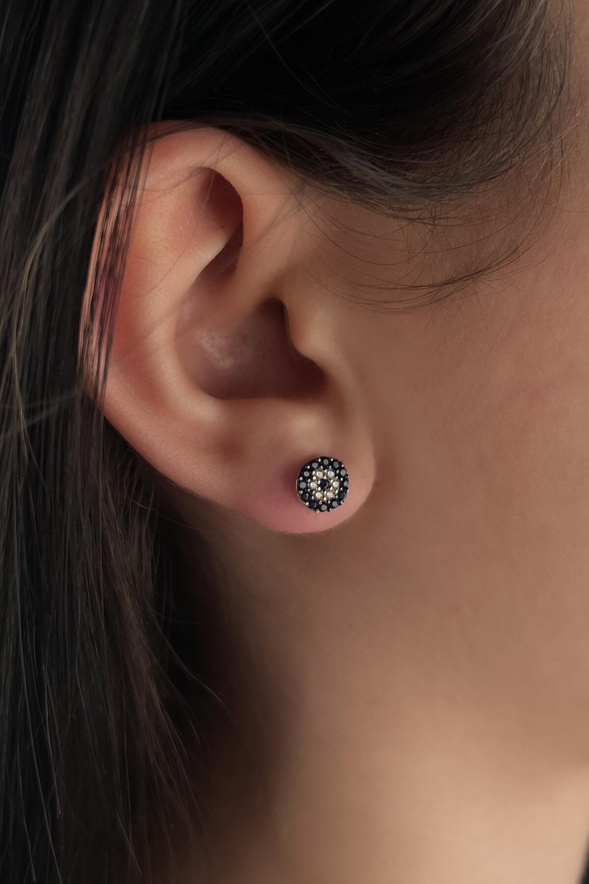 14 Ayar Altın Mini Göz Küpe - Fiyonk Kuyumculuk