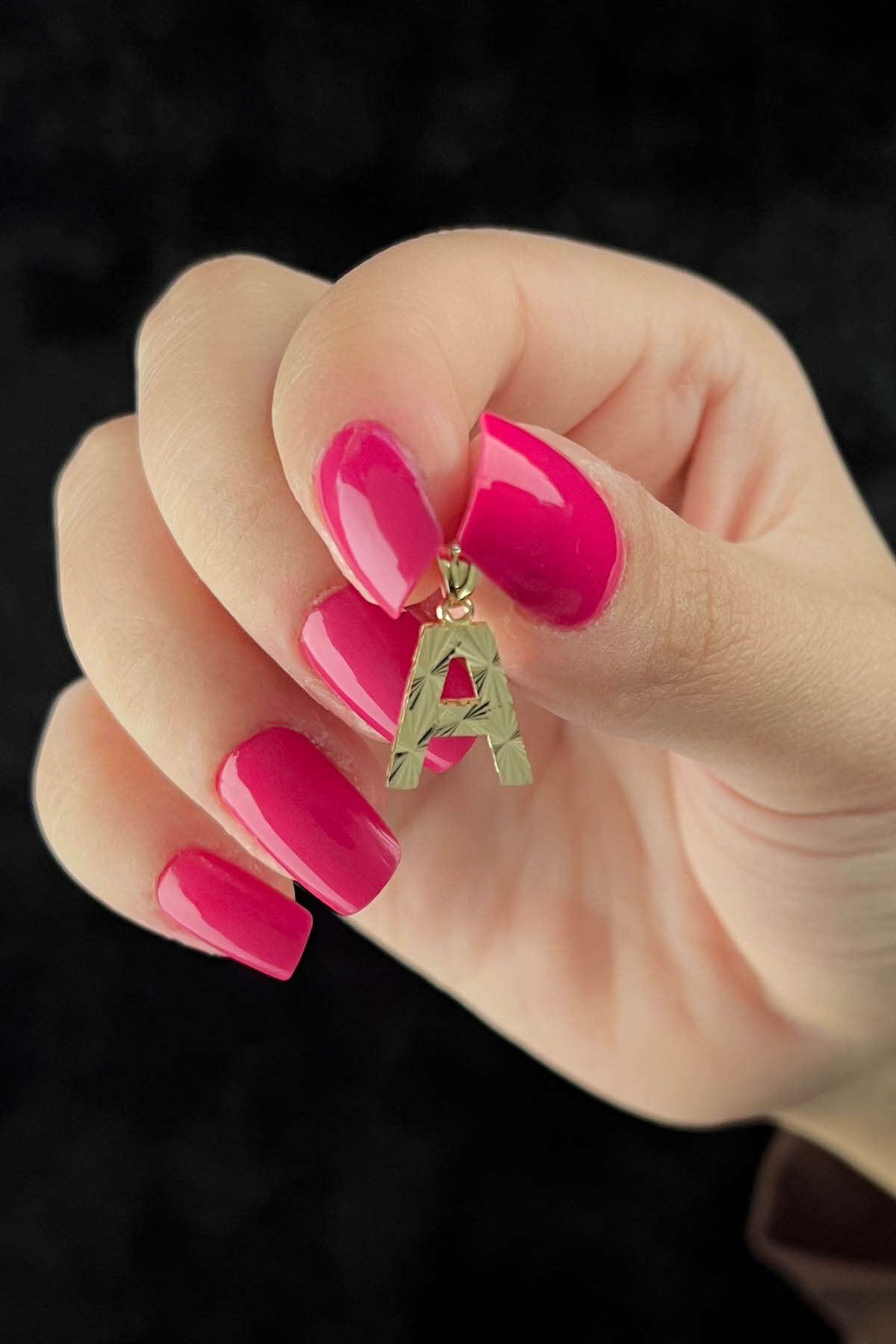 14 Ayar Altın Mini Shine Kolye Ucu A Harfi - Fiyonk Kuyumculuk (1)