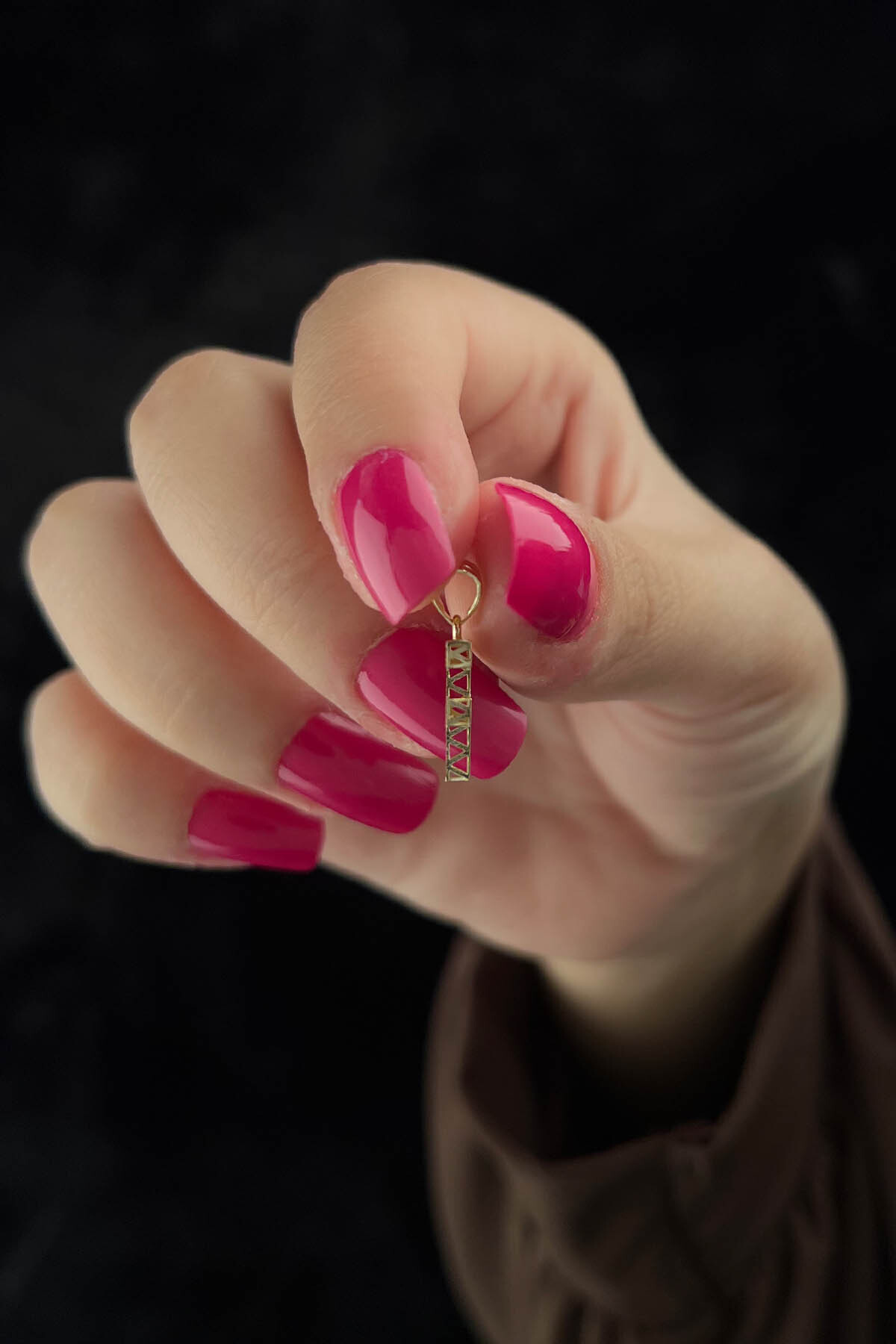 14 Ayar Altın Mini Shine Kolye Ucu F Harfi - Fiyonk Kuyumculuk (1)