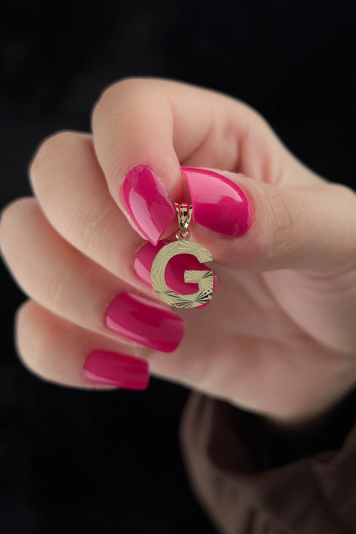 14 Ayar Altın Mini Shine Kolye Ucu G Harfi - Fiyonk Kuyumculuk (1)