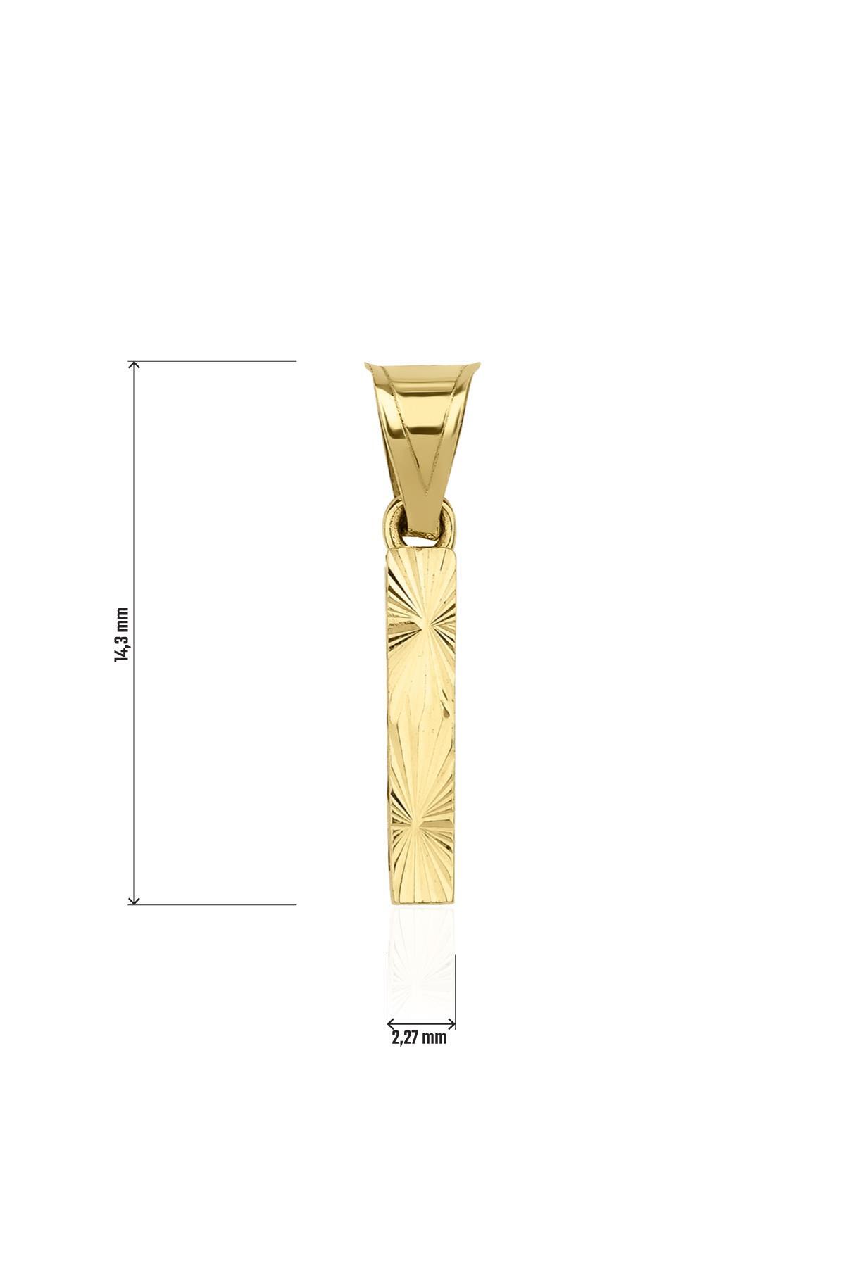 14 Ayar Altın Mini Shine Kolye Ucu I Harfi - Fiyonk Kuyumculuk (1)