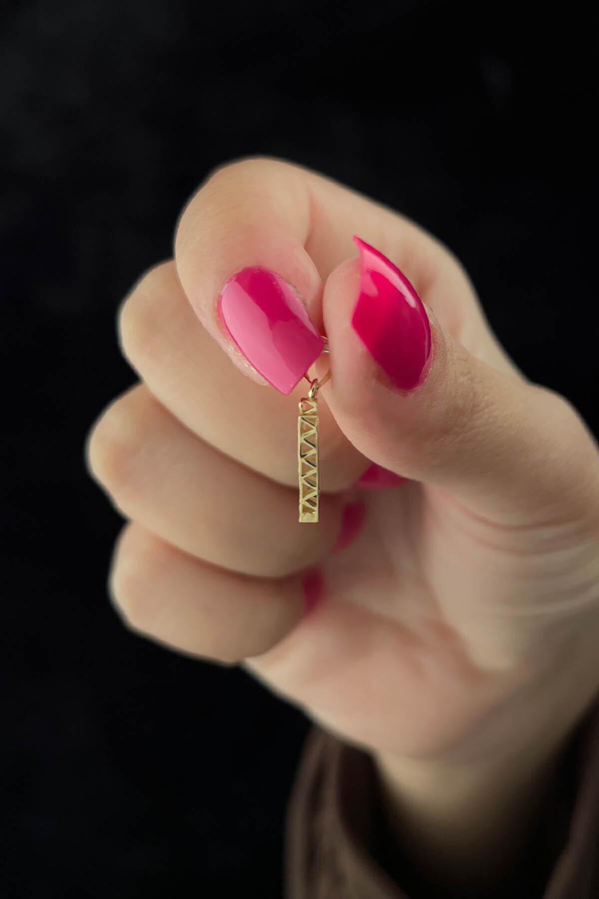 14 Ayar Altın Mini Shine Kolye Ucu İ Harfi - Fiyonk Kuyumculuk (1)