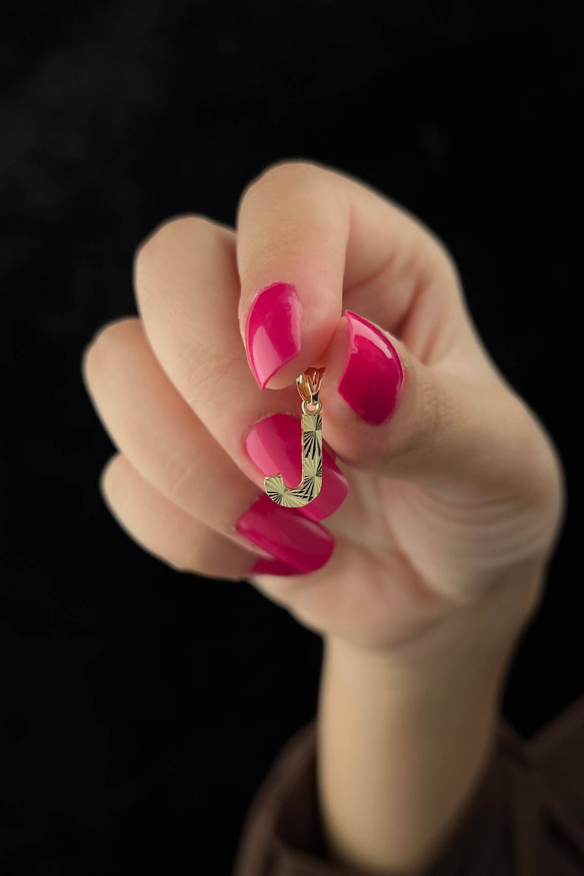 14 Ayar Altın Mini Shine Kolye Ucu J Harfi - Fiyonk Kuyumculuk (1)