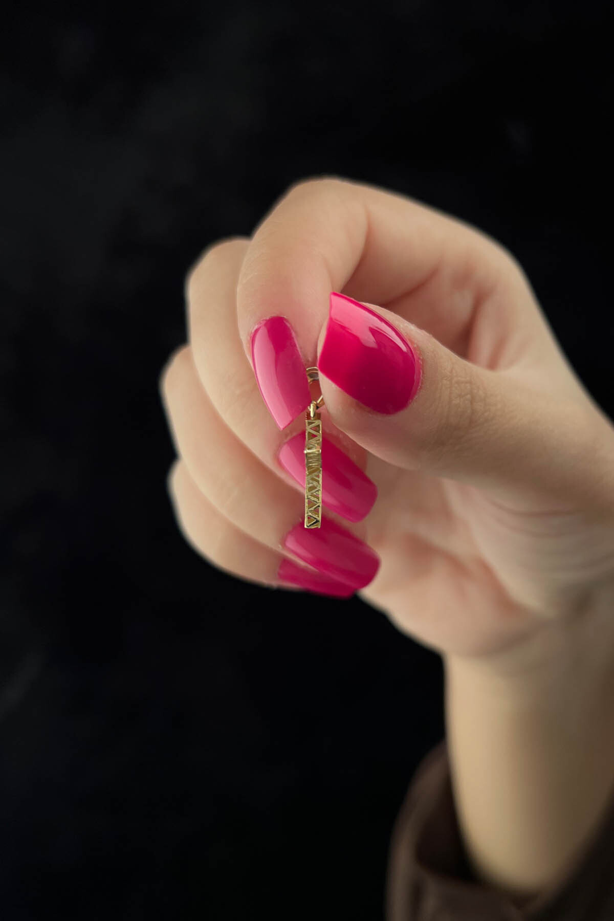 14 Ayar Altın Mini Shine Kolye Ucu K Harfi - Fiyonk Kuyumculuk (1)