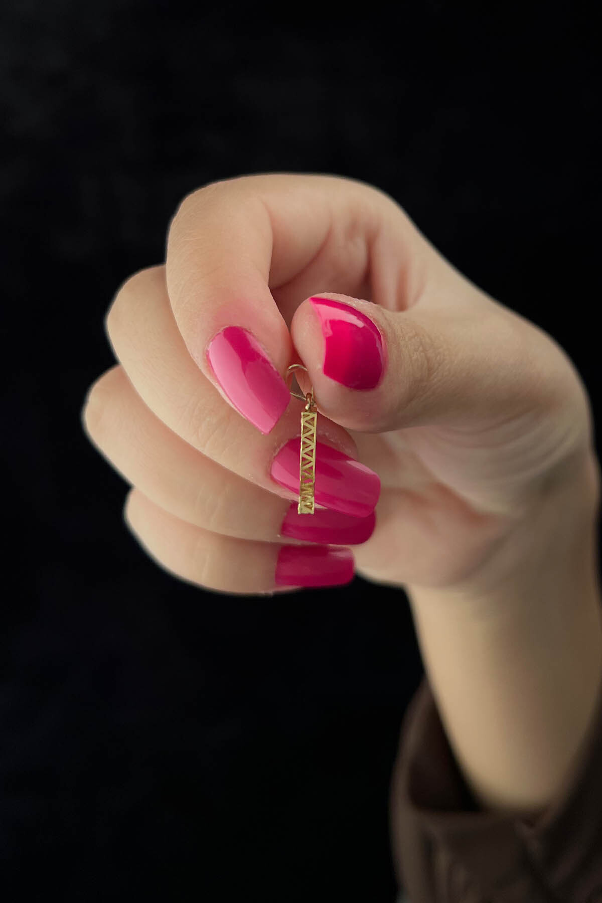 14 Ayar Altın Mini Shine Kolye Ucu L Harfi - Fiyonk Kuyumculuk (1)