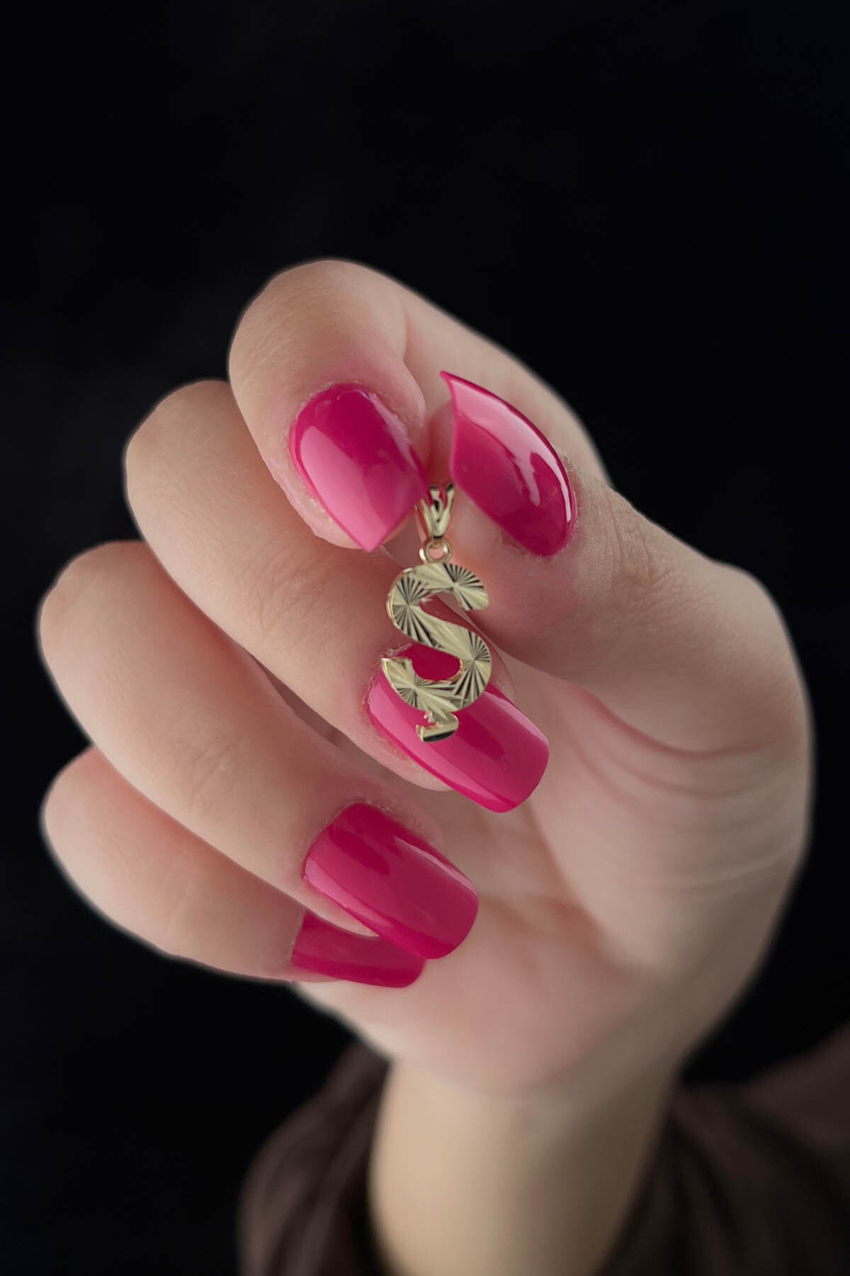 14 Ayar Altın Mini Shine Kolye Ucu Ş Harfi - Fiyonk Kuyumculuk (1)