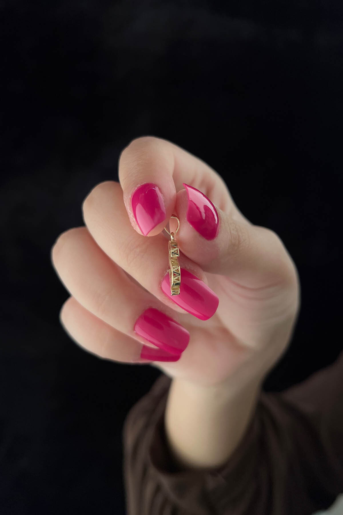 14 Ayar Altın Mini Shine Kolye Ucu Ş Harfi - Fiyonk Kuyumculuk (1)