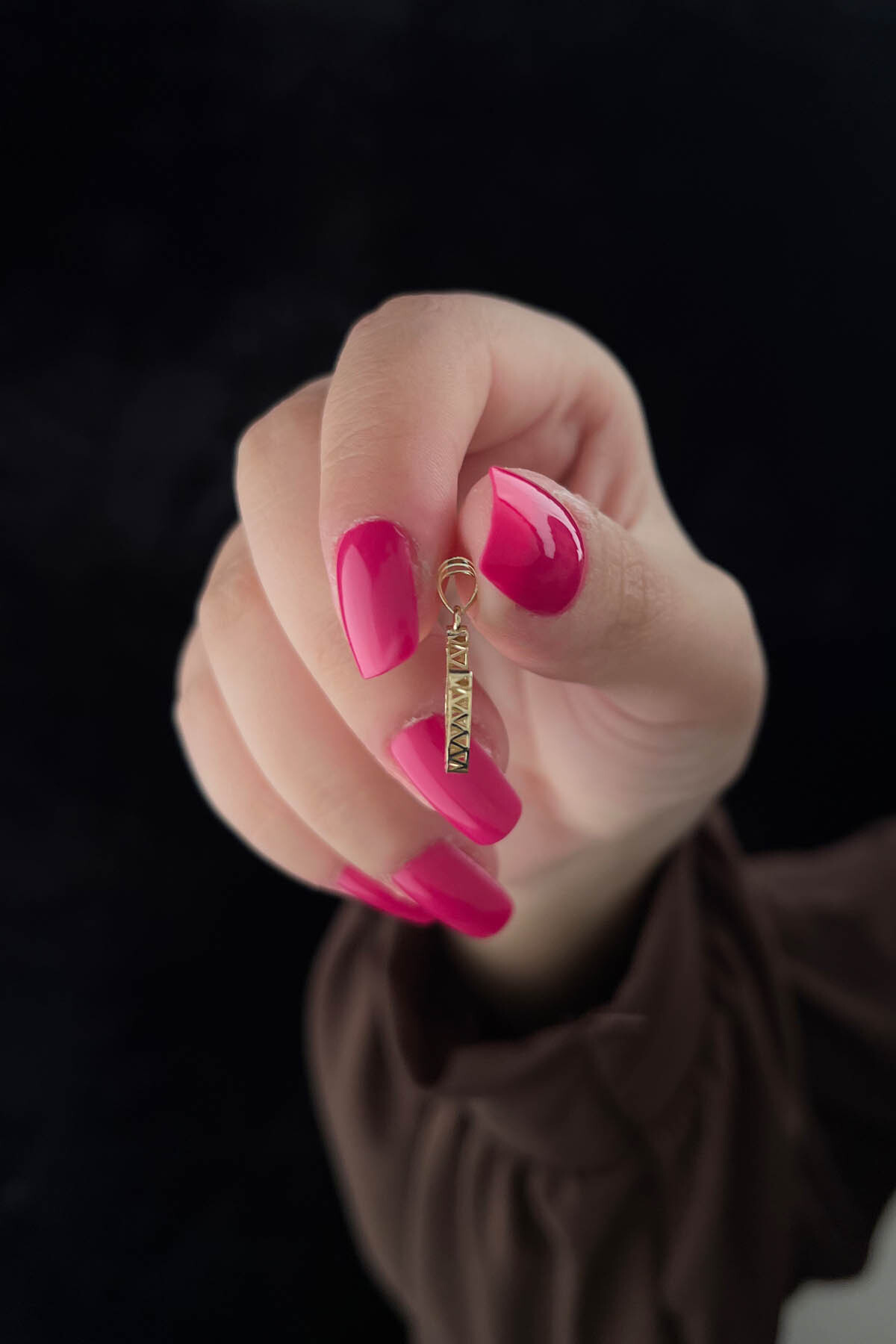 14 Ayar Altın Mini Shine Kolye Ucu Ü Harfi - Fiyonk Kuyumculuk (1)