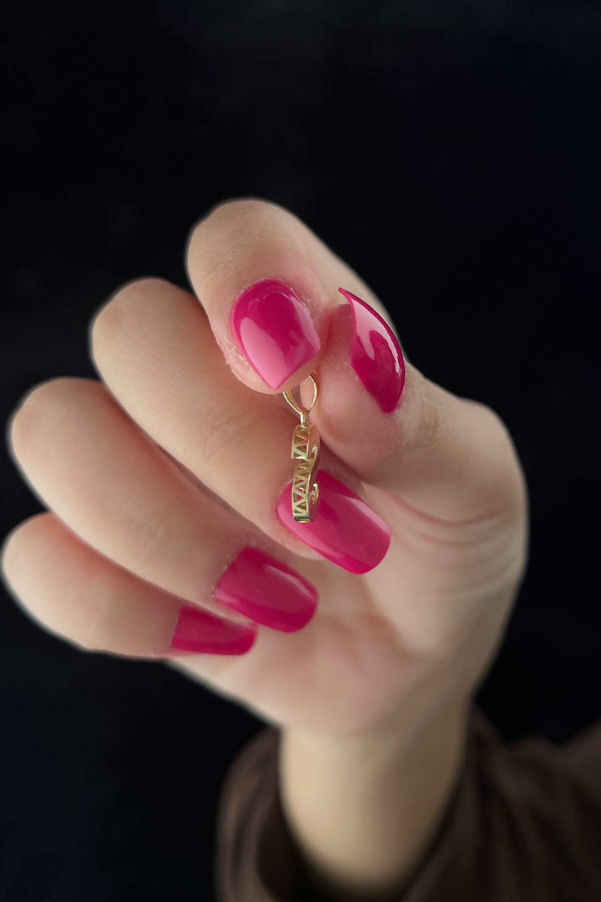 14 Ayar Altın Mini Shine Kolye Ucu S Harfi - Fiyonk Kuyumculuk (1)