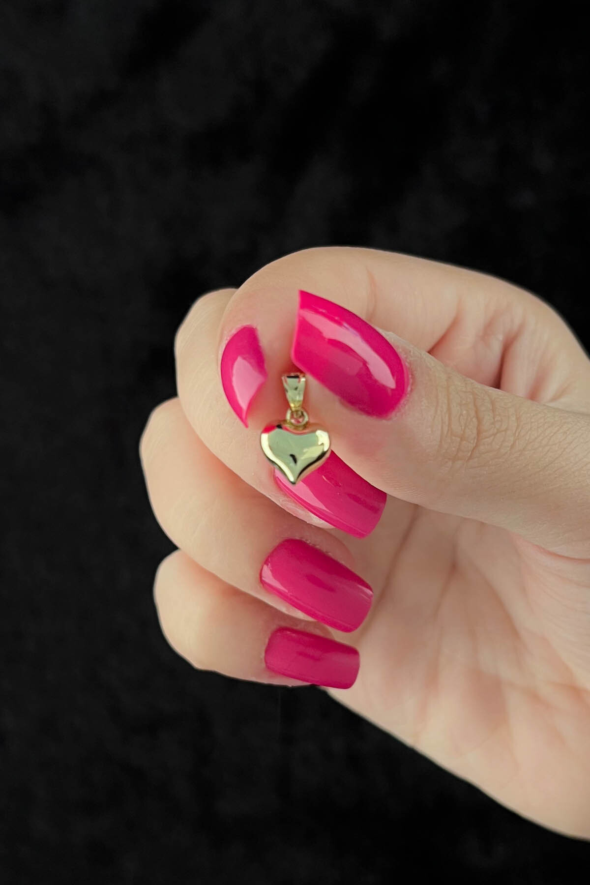 14 Ayar Altın Mini Şişko Kalp Kolye Ucu - Fiyonk Kuyumculuk