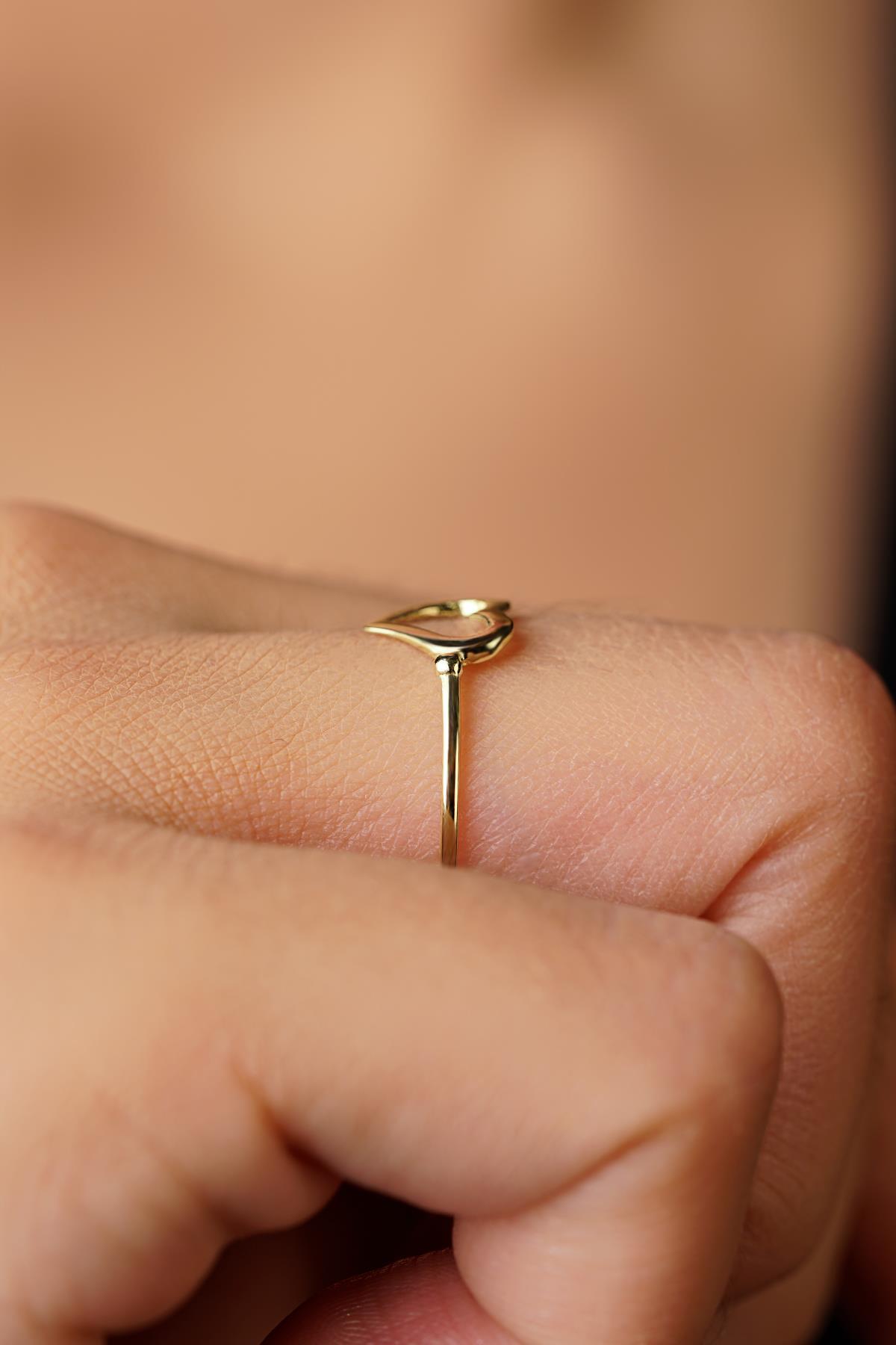 14 Ayar Altın Narin Kalp Yüzük - Fiyonk Kuyumculuk (1)