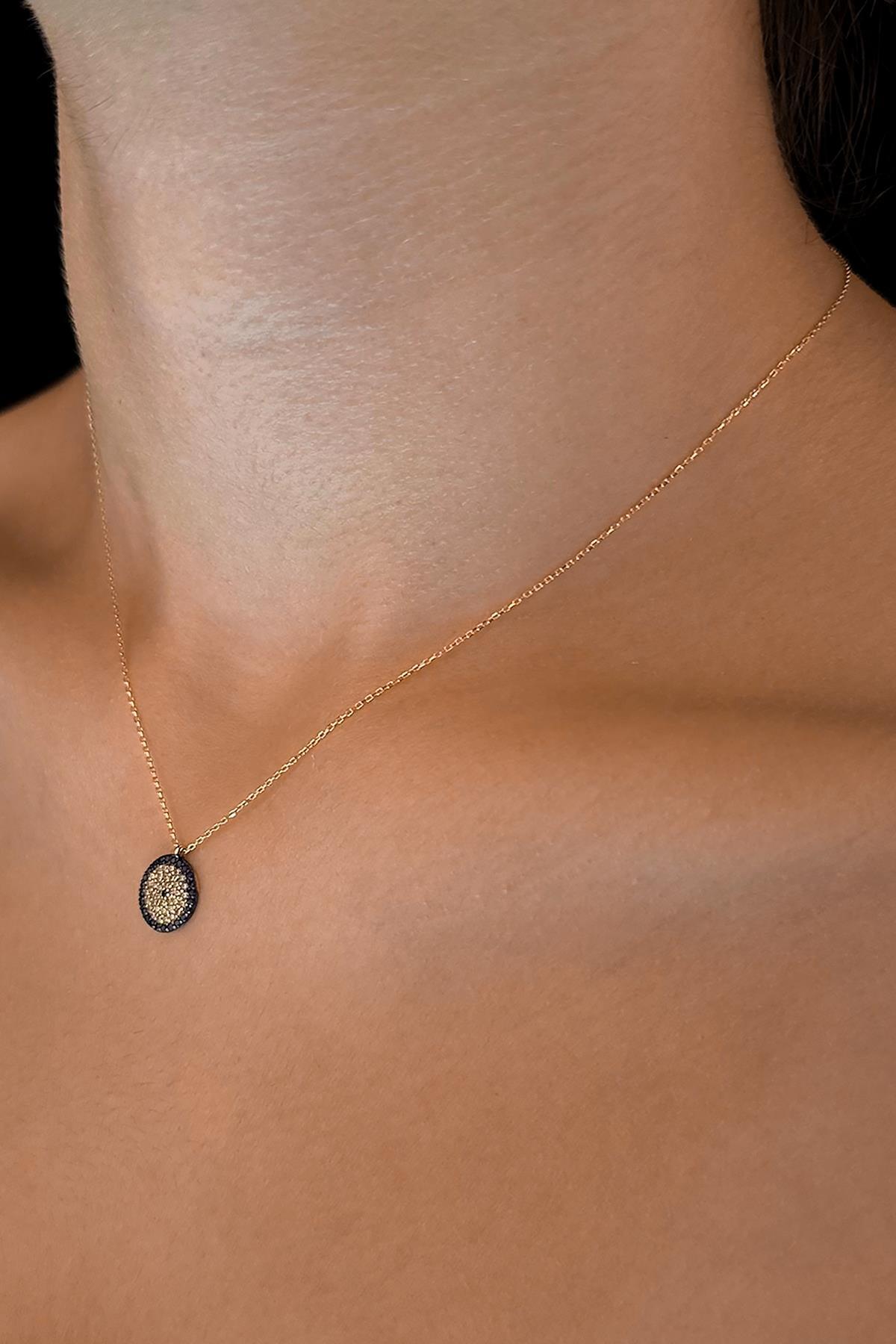 14 Ayar Altın Nazarlık Kolye - Fiyonk Kuyumculuk