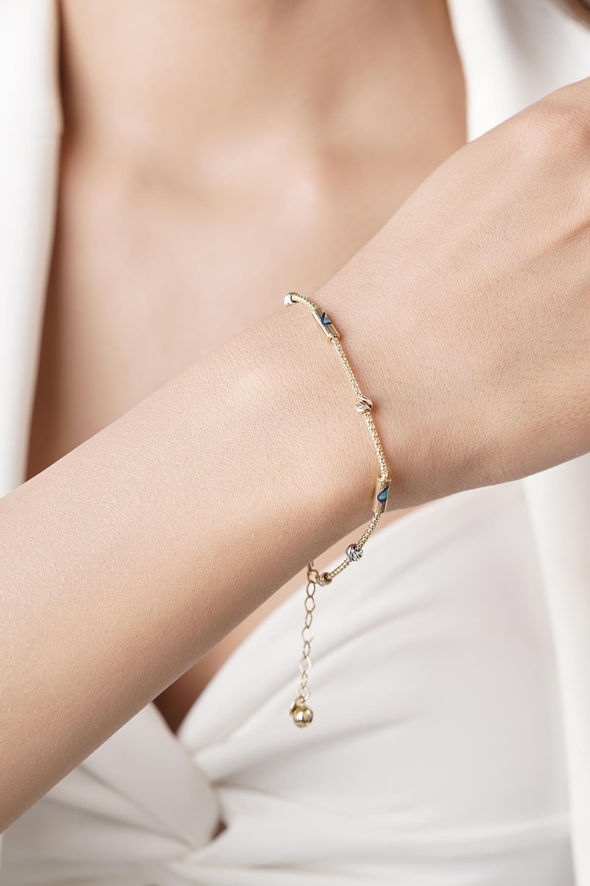 14 Ayar Altın Nazarlık Roller Bileklik - Fiyonk Kuyumculuk