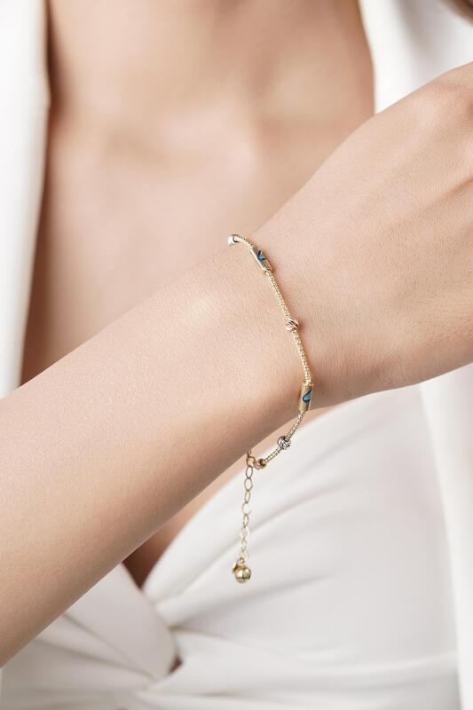 14 Ayar Altın Nazarlık Roller Bileklik - Fiyonk Kuyumculuk