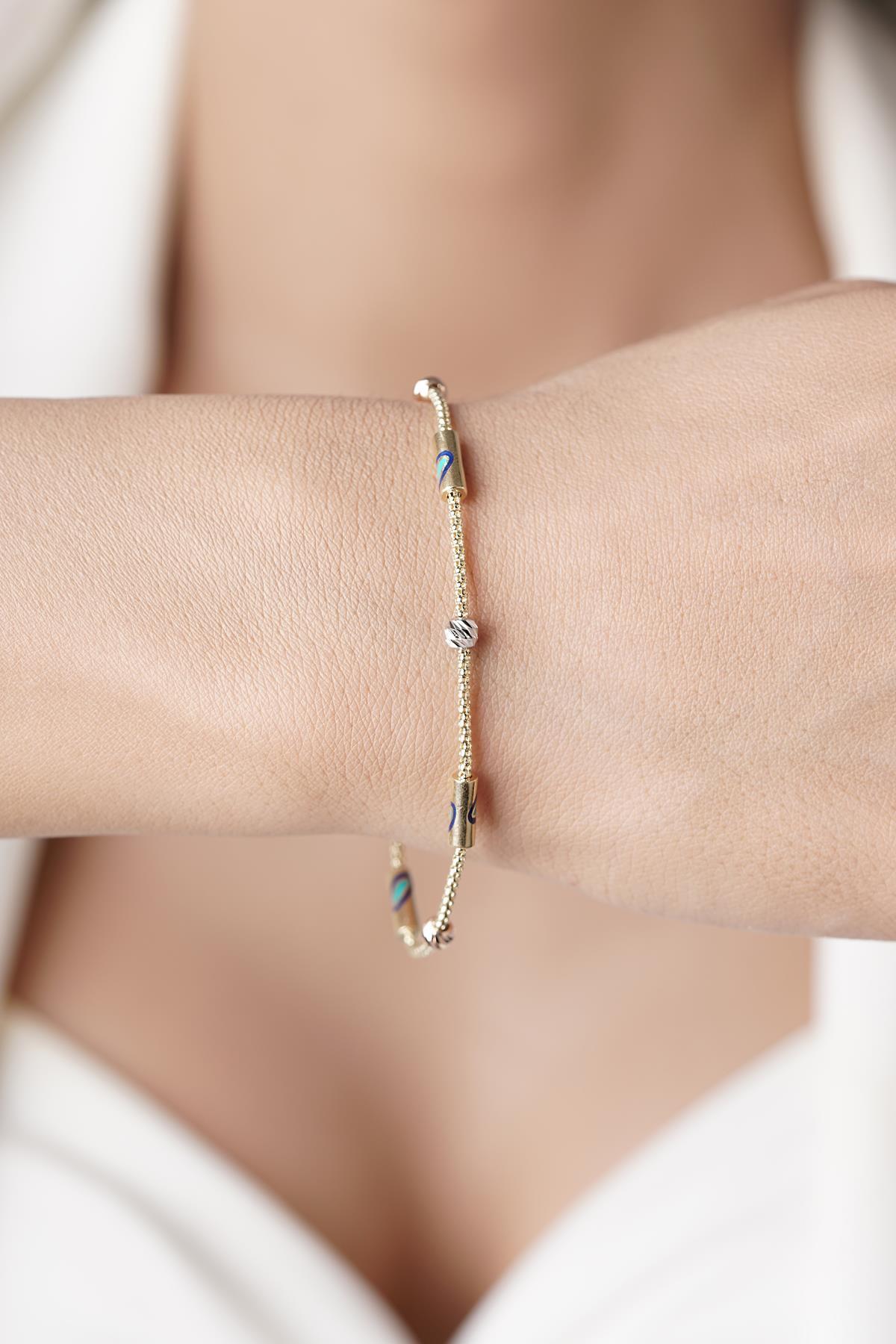 14 Ayar Altın Nazarlık Roller Bileklik - Fiyonk Kuyumculuk (1)