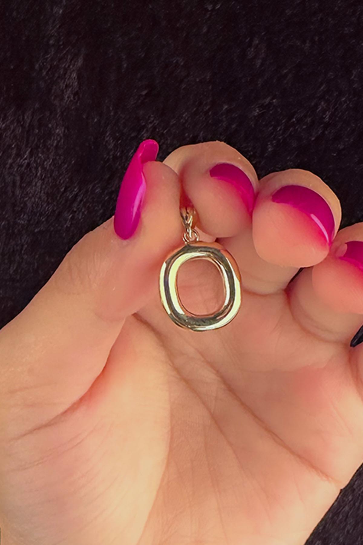 14 Ayar Altın O Harf Kolye Ucu - Fiyonk Kuyumculuk