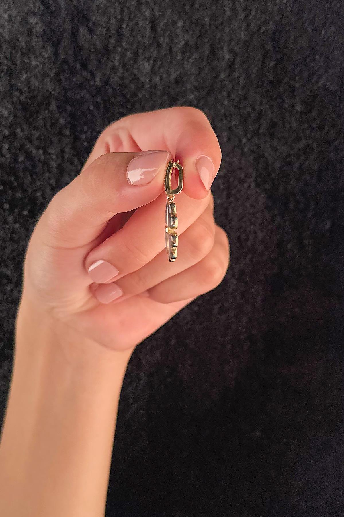 14 Ayar Altın Okyanus Mavisi Dört Yapraklı Yonca Koyle Ucu - Fiyonk Kuyumculuk (1)