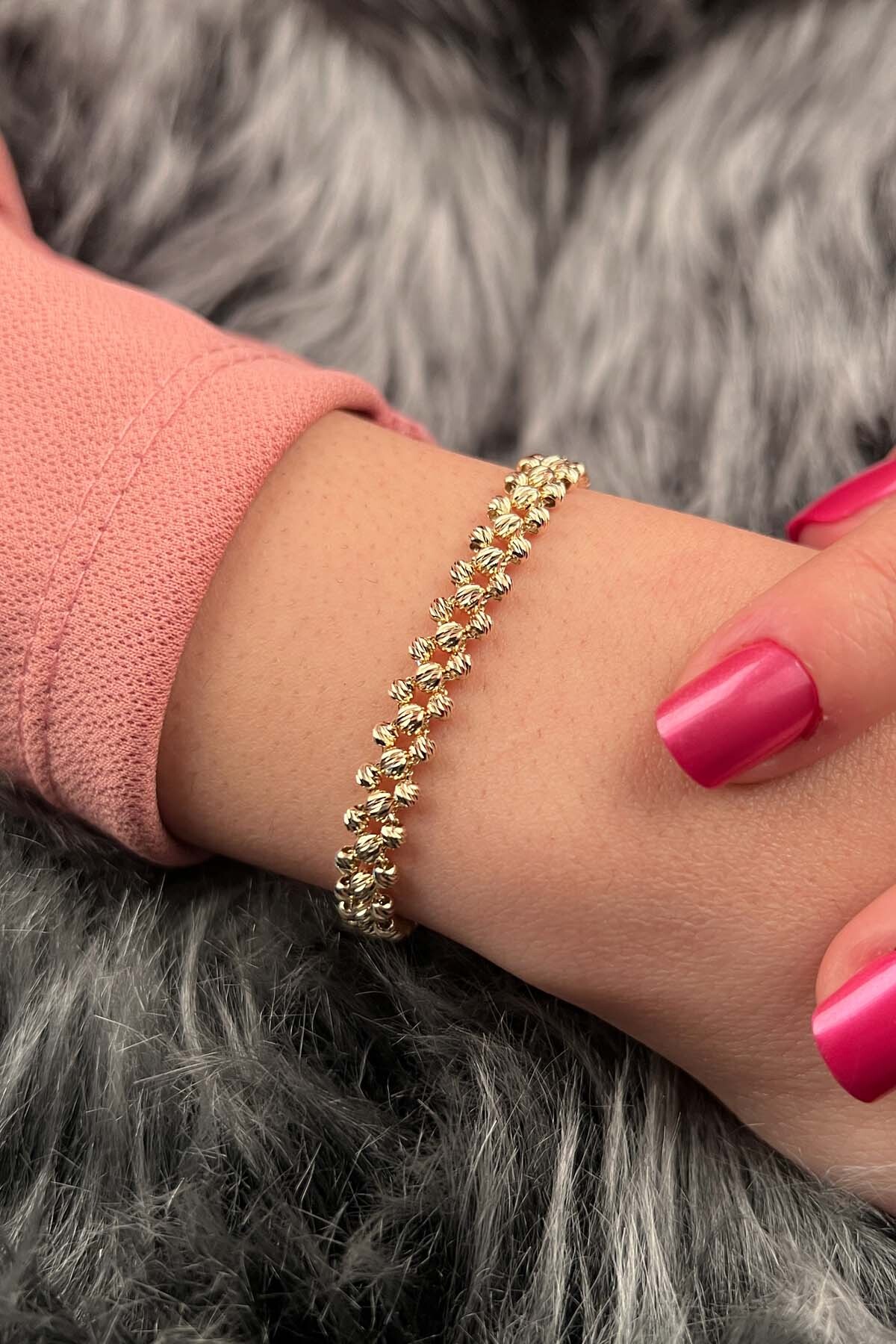 14 Ayar Altın Örme Dorika Bileklik - Fiyonk Kuyumculuk (1)