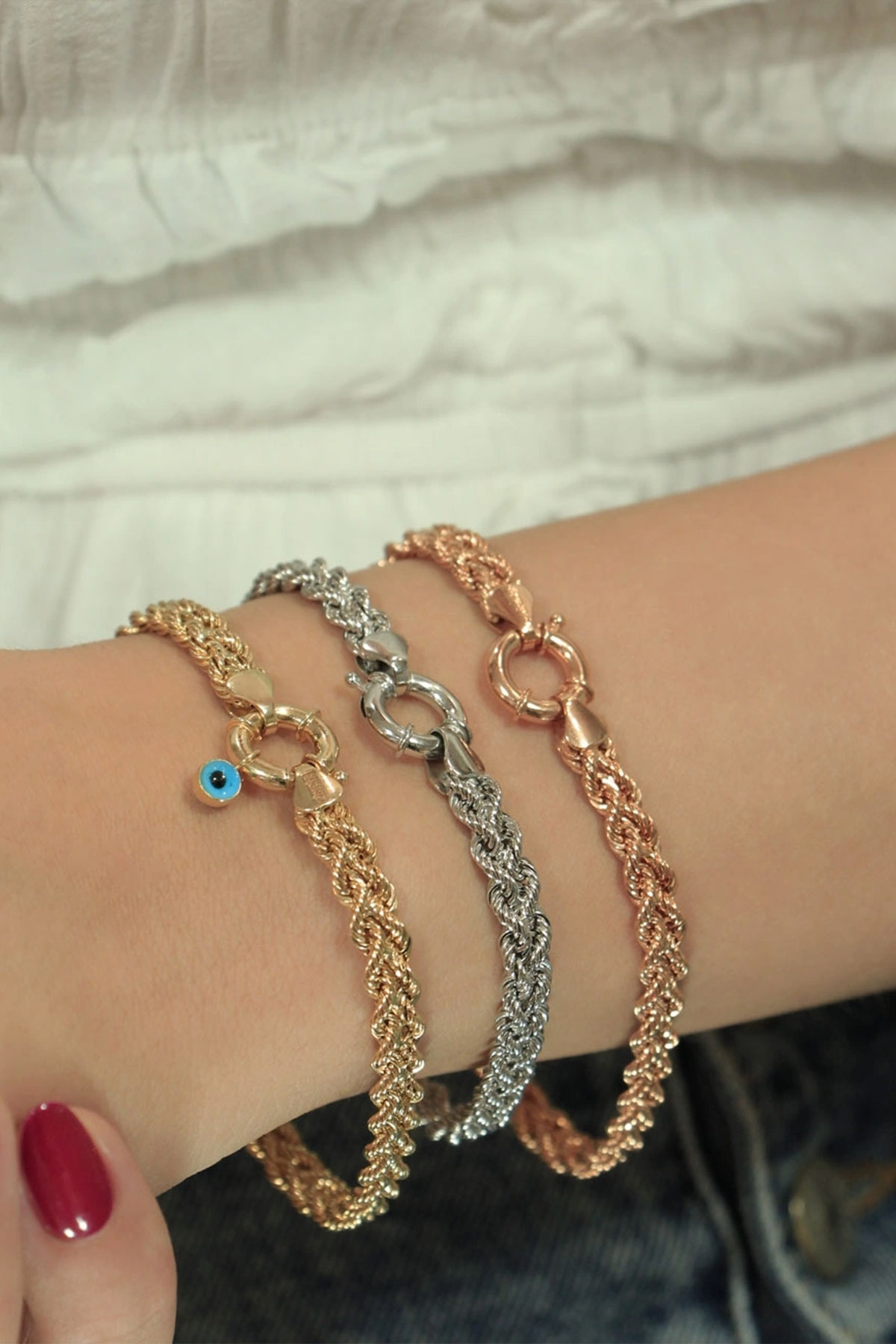 14 Ayar Altın Halat Örme Seti (Kolye-Bileklik) - Fiyonk Kuyumculuk (1)