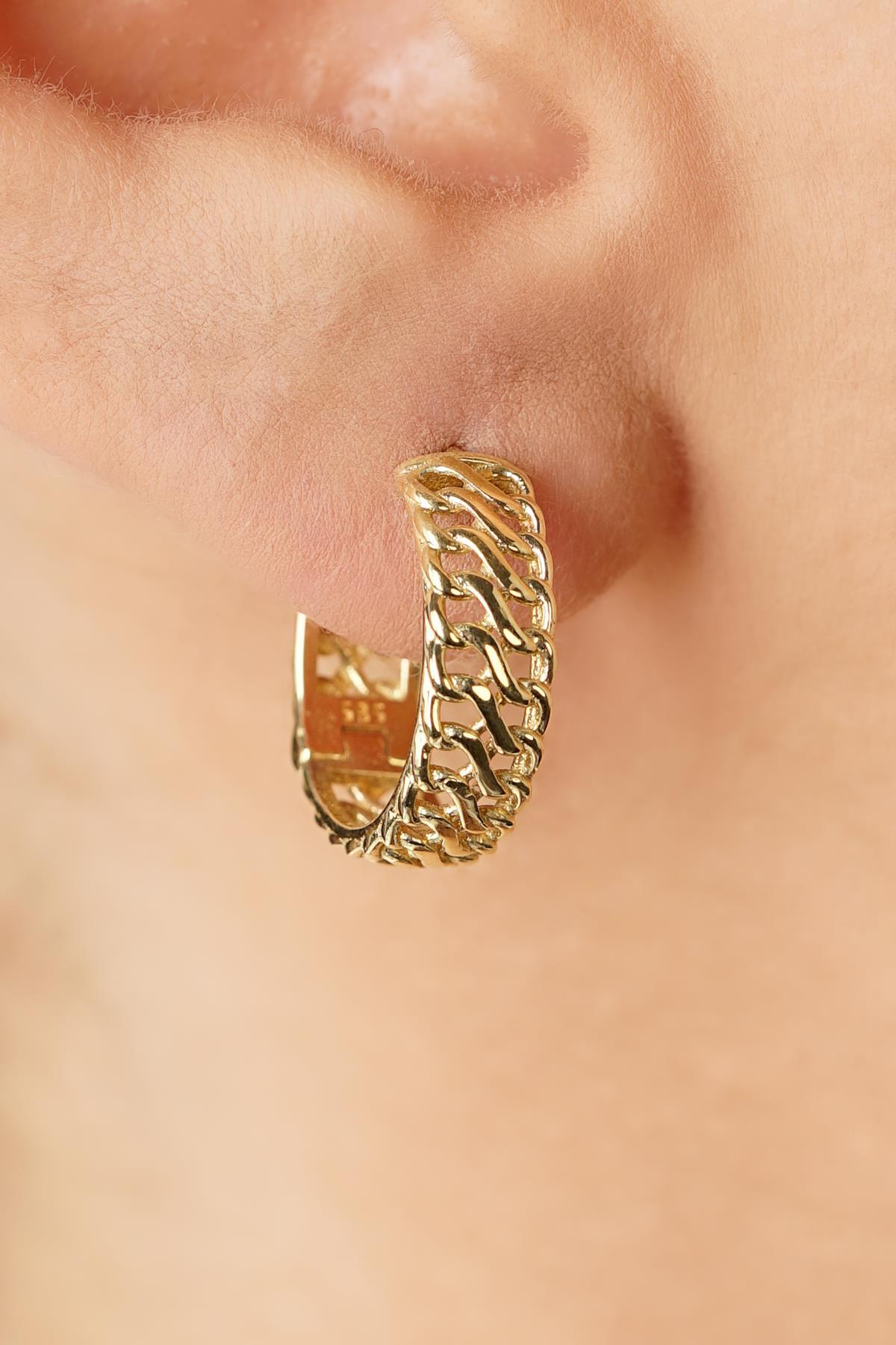 14 Ayar Altın Otto Halka Küpe - Fiyonk Kuyumculuk (1)