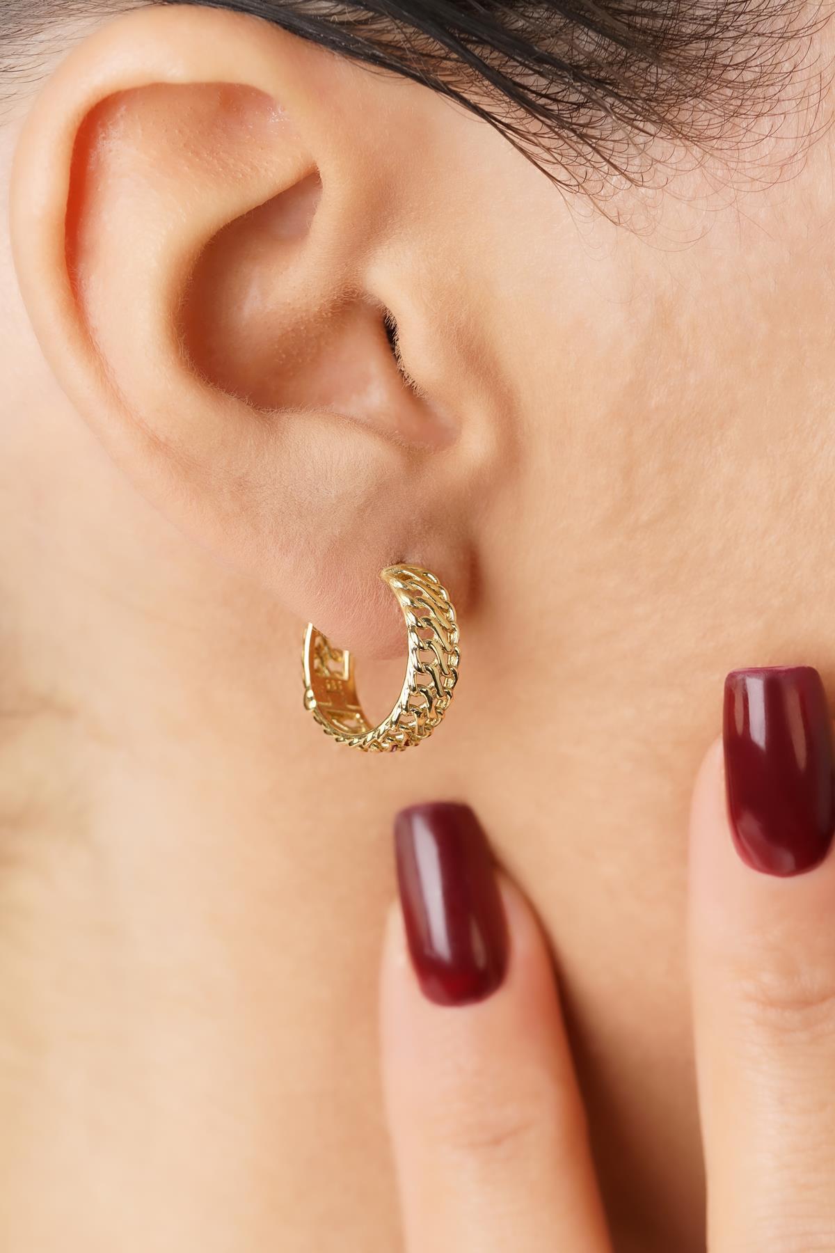 14 Ayar Altın Otto Halka Küpe - Fiyonk Kuyumculuk (1)