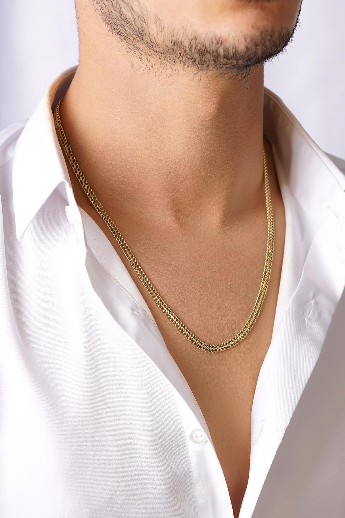 14 Ayar Altın Otto Zincir Erkek Kolye - Fiyonk Kuyumculuk (1)