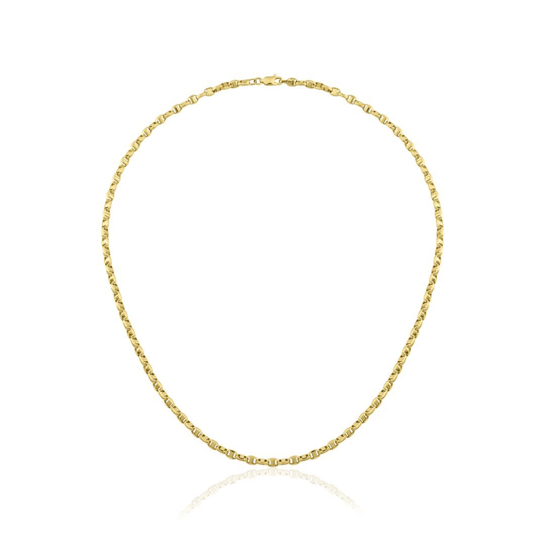 14 Ayar Altın Oval Barlı Zincir Kolye