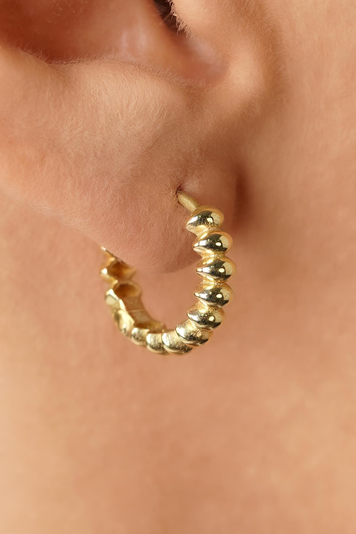 14 Ayar Altın Oval Toplu Halka Küpe - Fiyonk Kuyumculuk (1)