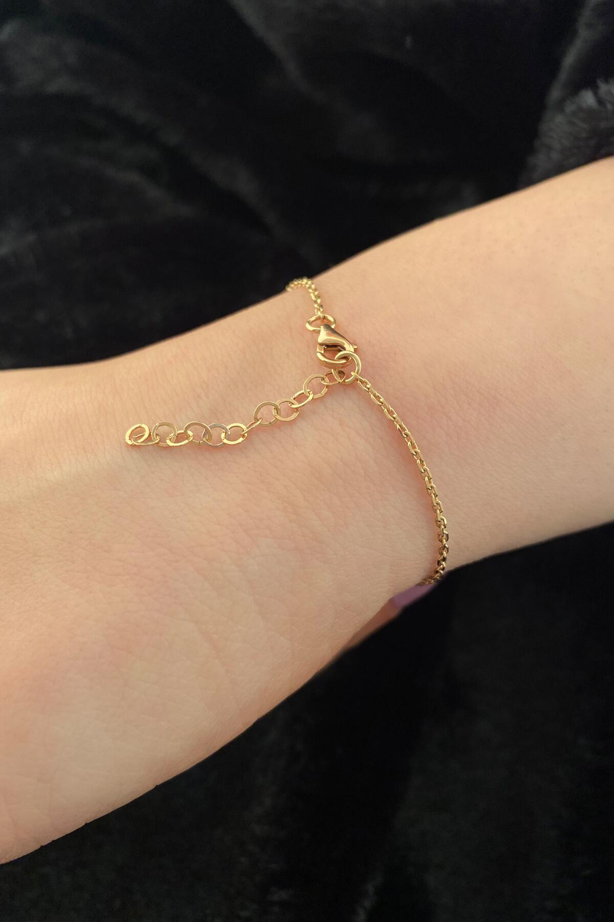 14 Ayar Altın Papatya Desenli Bileklik - Fiyonk Kuyumculuk (1)