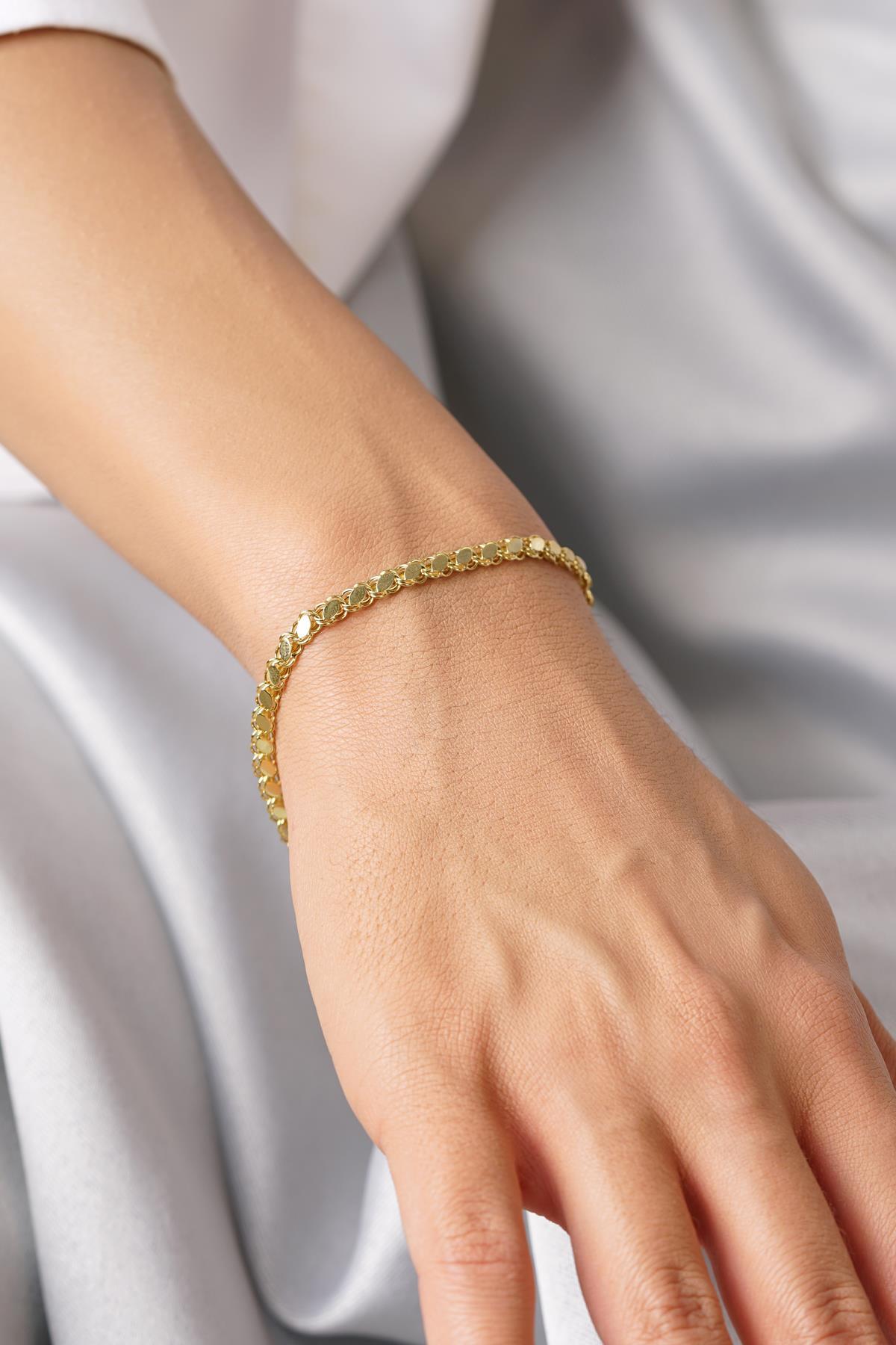 14 Ayar Altın Pullu Bileklik 3,50 mm - Fiyonk Kuyumculuk (1)