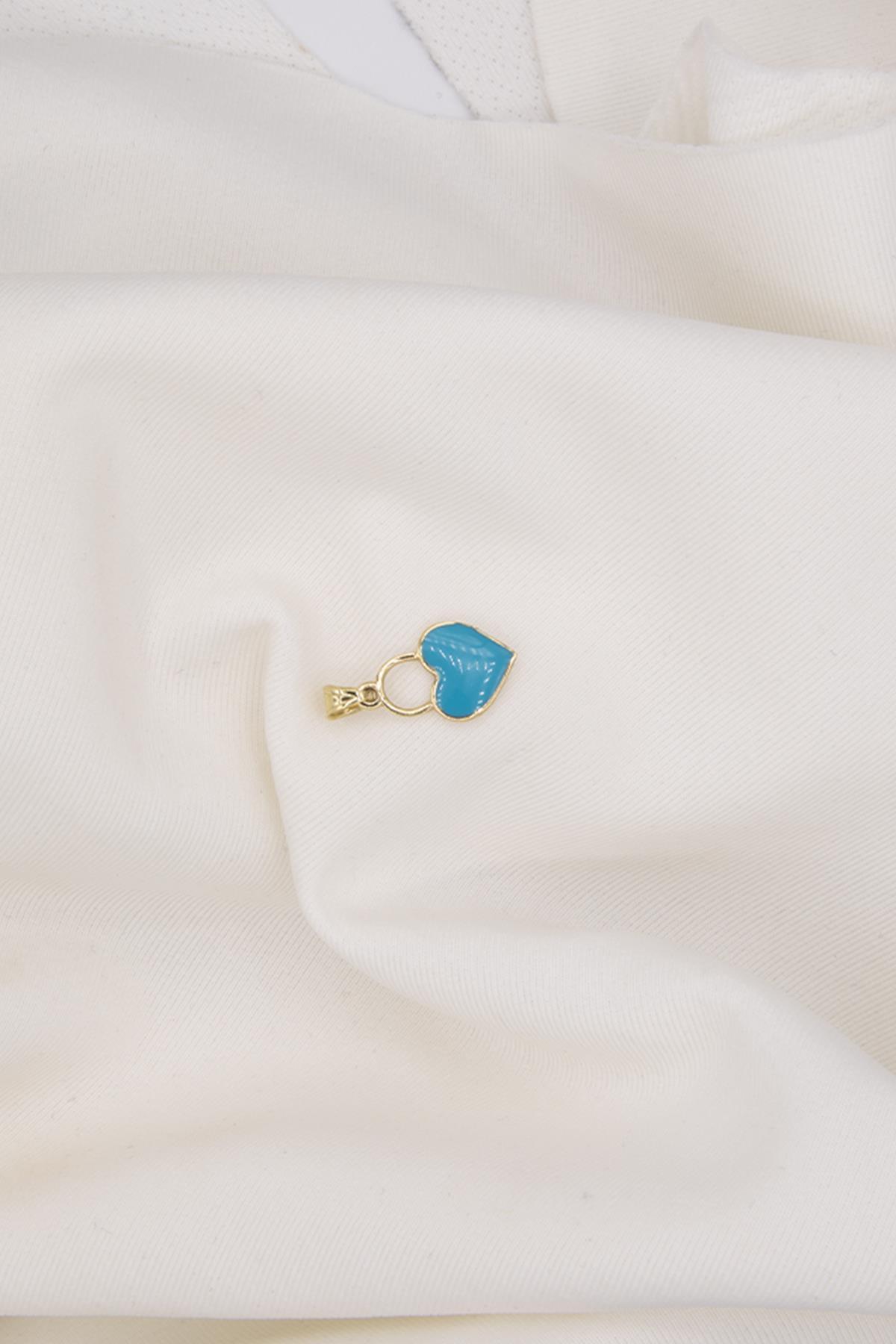 14 Ayar Altın Renk Seçenekli Kalpli Kolye Ucu Orta - Fiyonk Kuyumculuk (1)