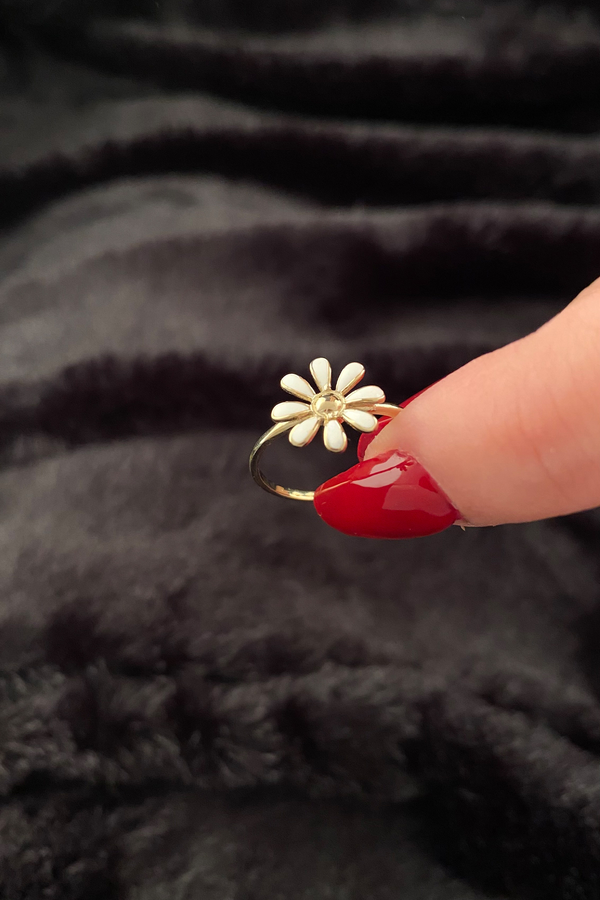 14 Ayar Altın Renkli Papatya Yüzük - Fiyonk Kuyumculuk (1)