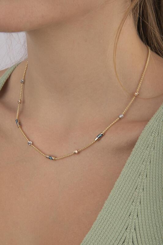 14 Ayar Altın Roller Nazarlık Kolye - Fiyonk Kuyumculuk