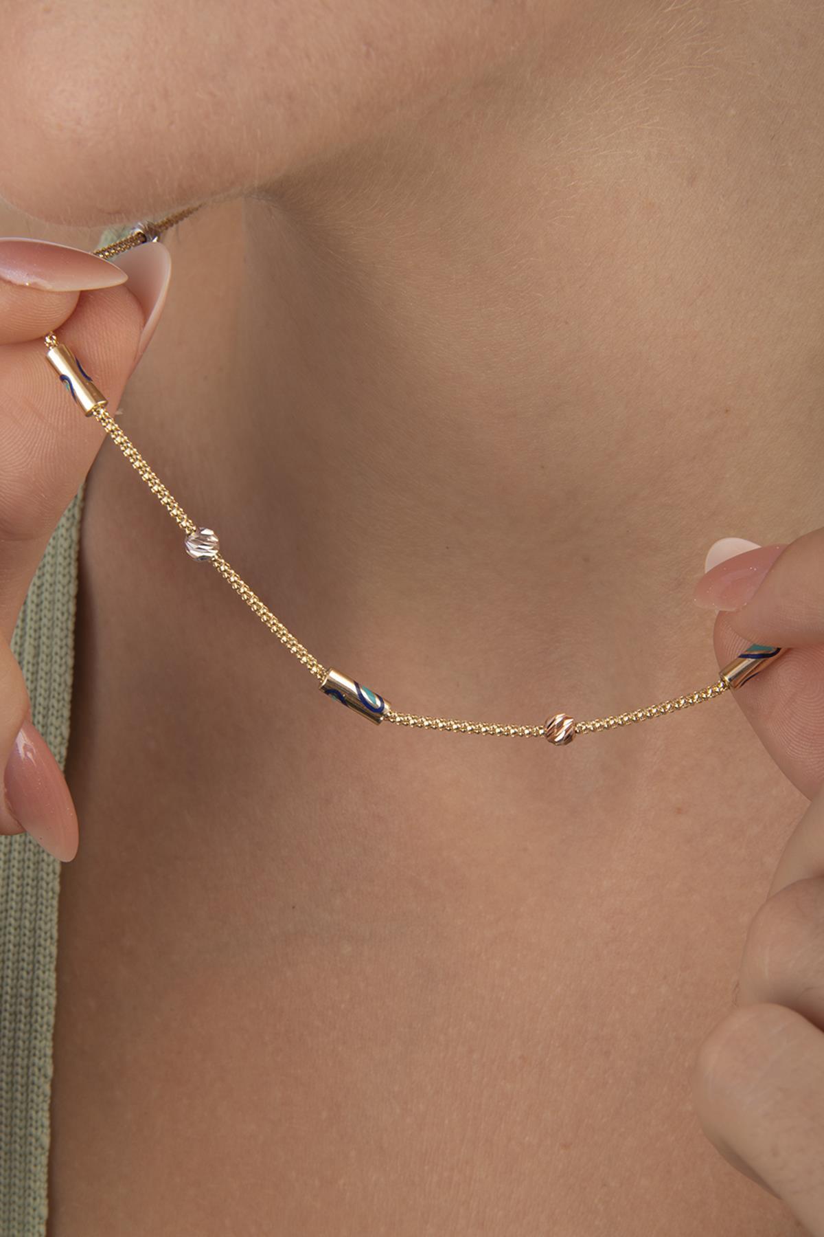 14 Ayar Altın Roller Nazarlık Kolye - Fiyonk Kuyumculuk (1)