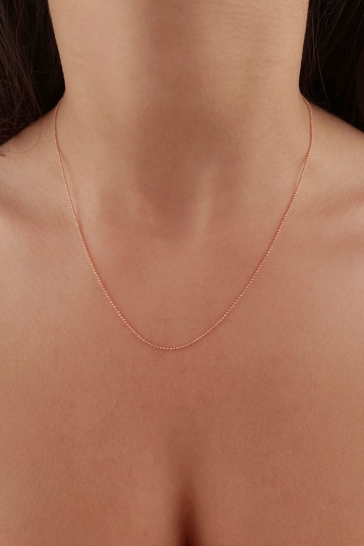 14 Ayar Altın Rose Topçuk Zincir 1.00 mm - Fiyonk Kuyumculuk