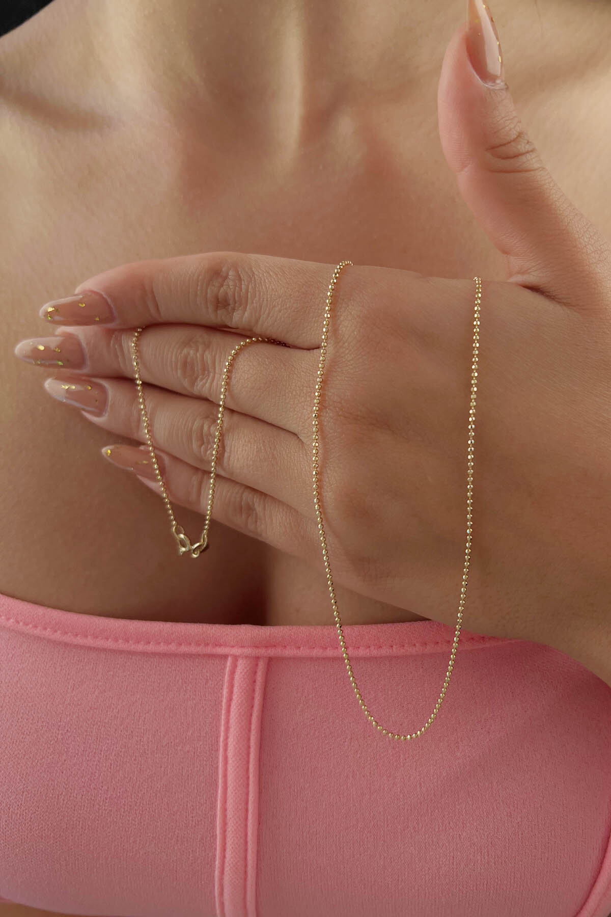 14 Ayar Altın Sarı Topçuk Zincir 1.20 mm - Fiyonk Kuyumculuk (1)