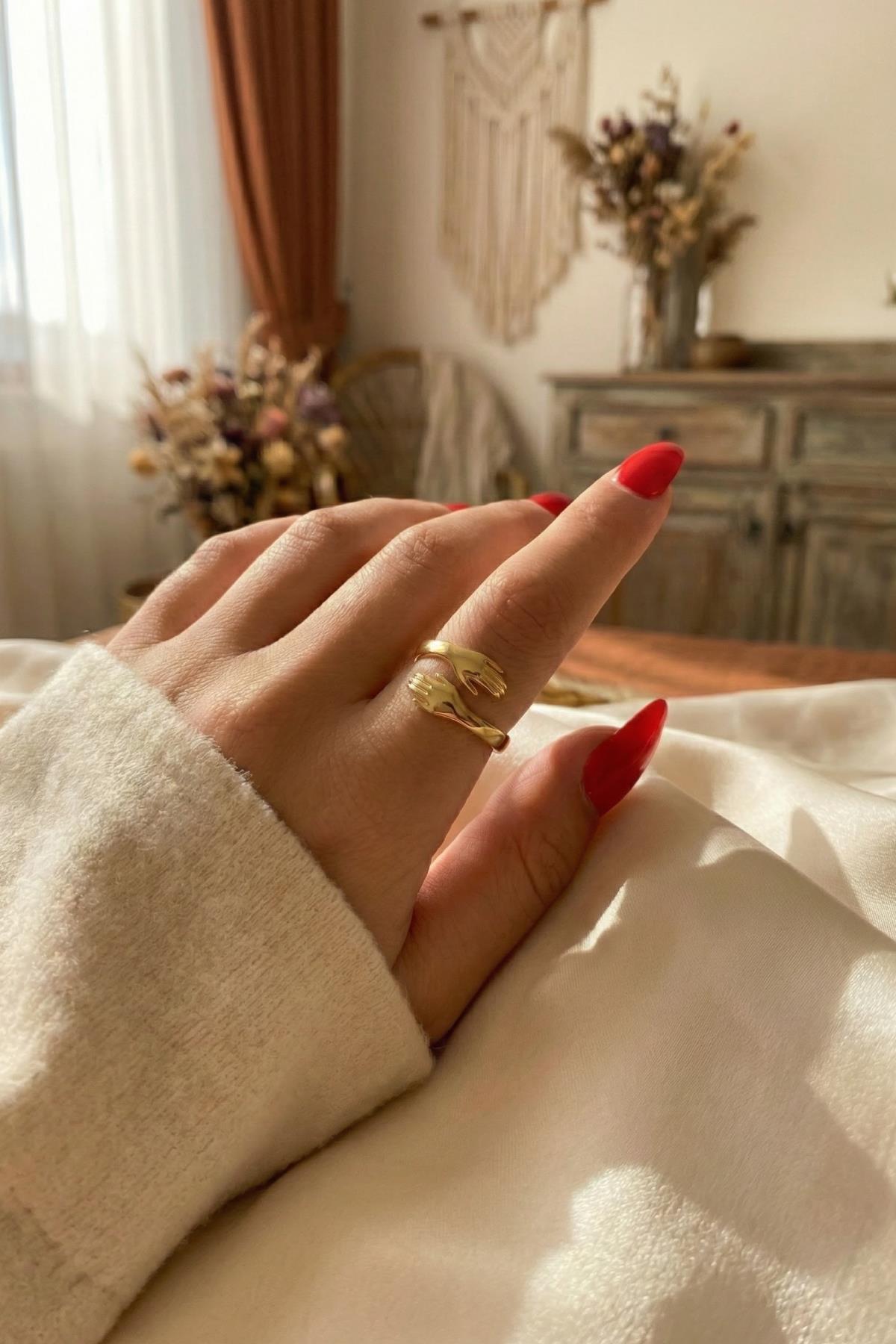 14 Ayar Altın Sarılalım Yüzük - Fiyonk Kuyumculuk (1)