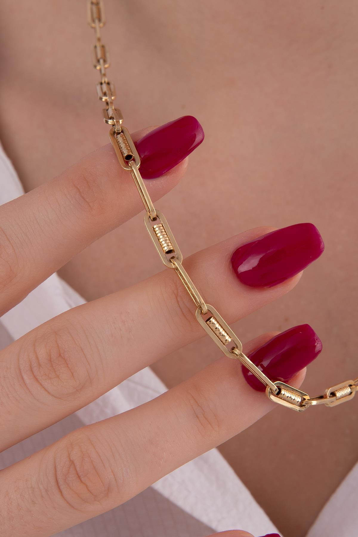 14 Ayar Altın Sarmal Ataç Kolye - Fiyonk Kuyumculuk (1)