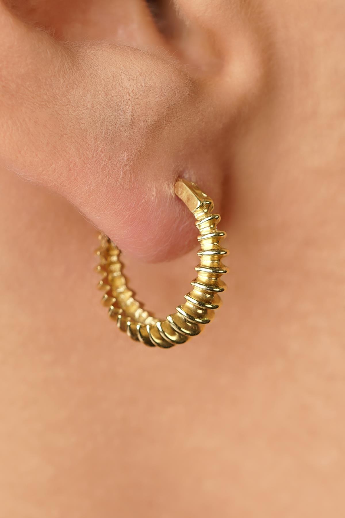 14 Ayar Altın Sarmal Halka Küpe - Fiyonk Kuyumculuk (1)