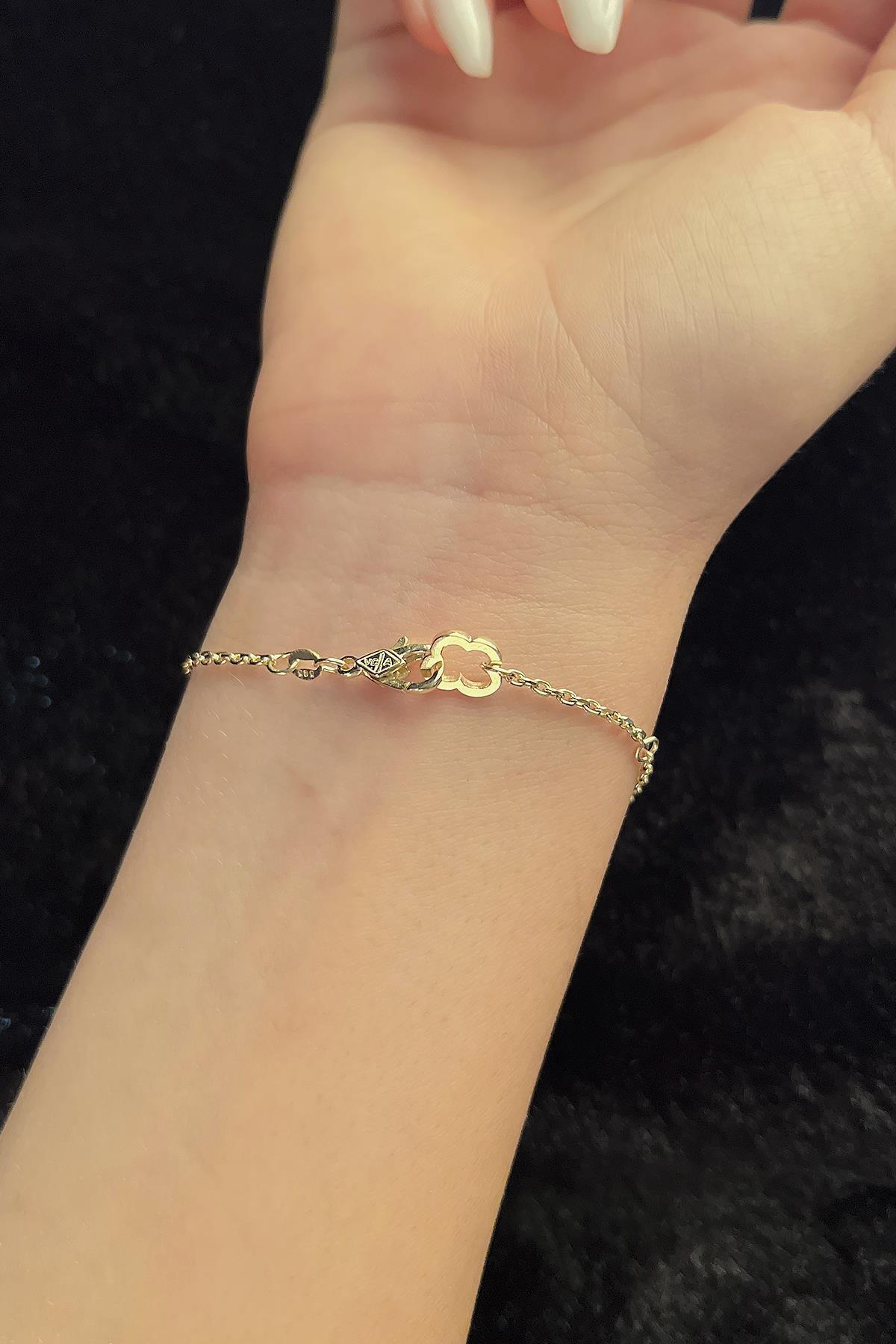 14 Ayar Altın Shine Yonca Bileklik - Fiyonk Kuyumculuk (1)